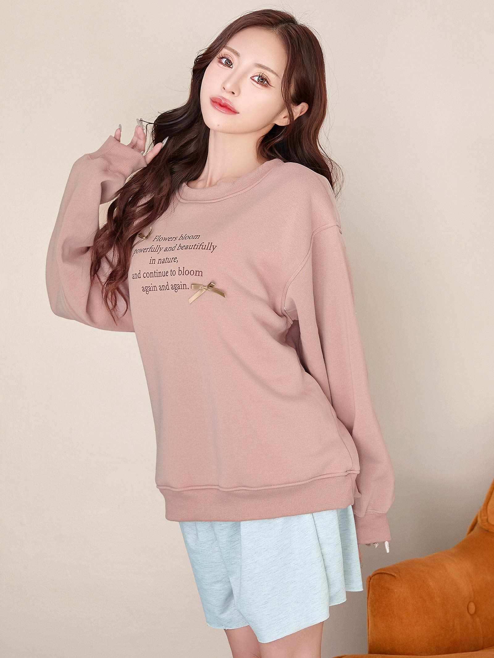 11/28新作!リボンロゴ裏起毛スウェットルームウェア