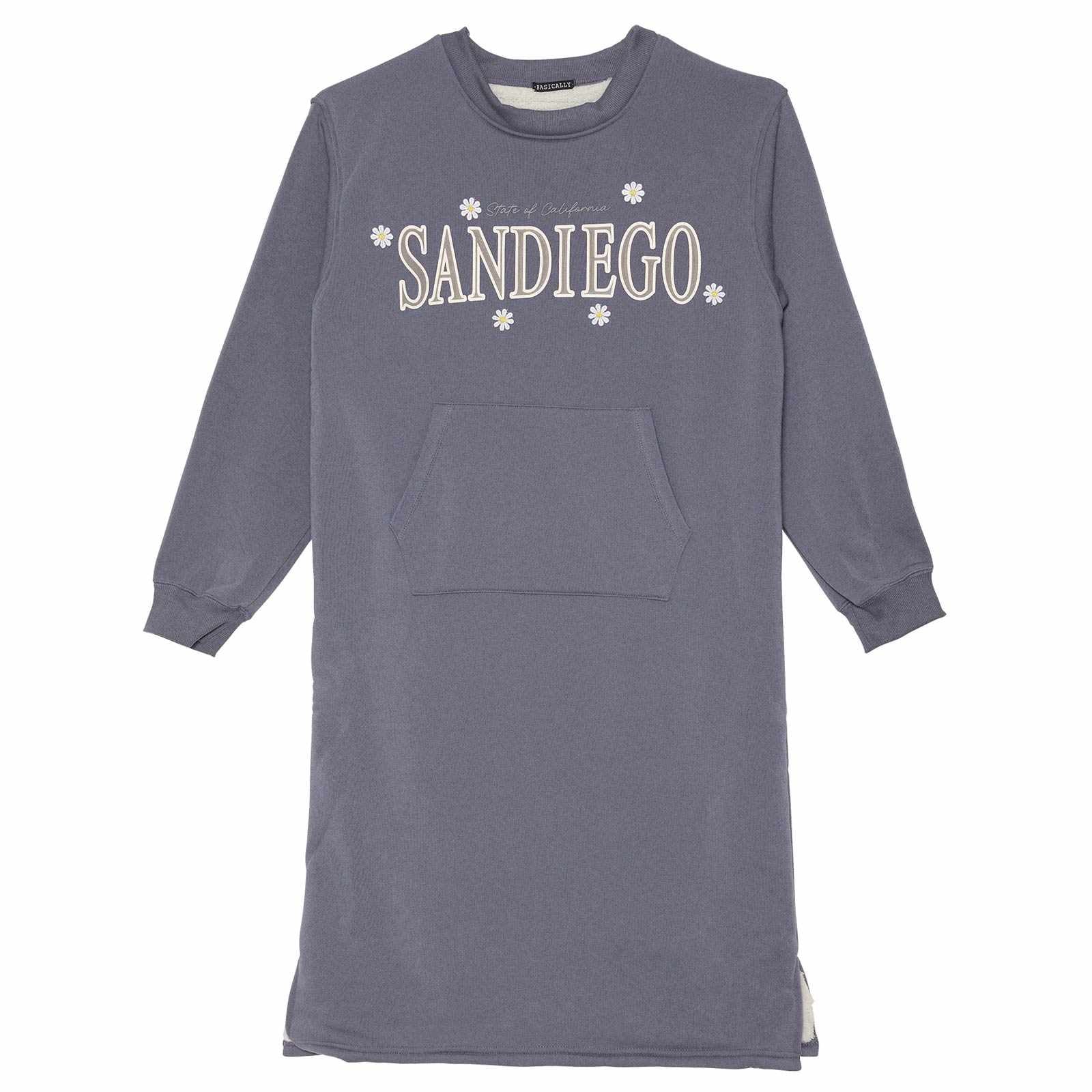 11/14新作!カジュアルロゴフラワー長袖ワンピースルームウェア