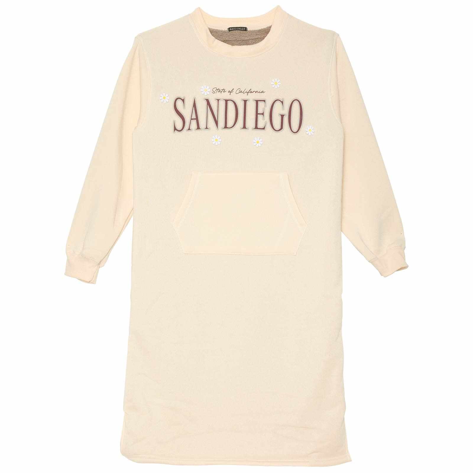 11/14新作!カジュアルロゴフラワー長袖ワンピースルームウェア