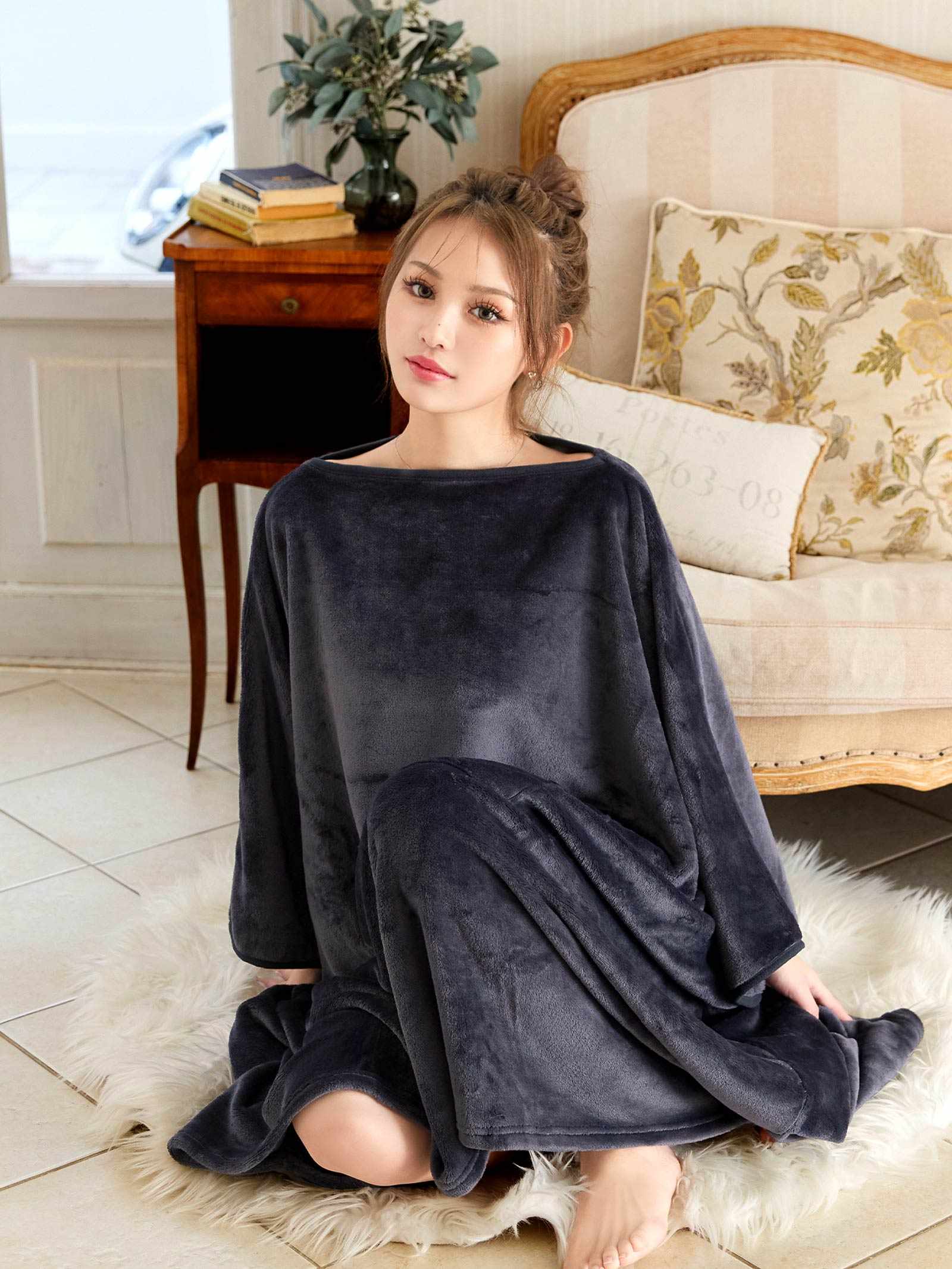 11/12新作!ポケット付きモコモコ着るブランケット