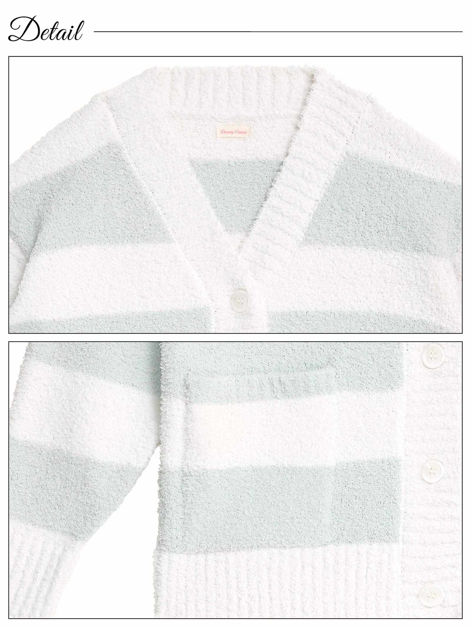 11/24新作!モールニットボーダーカーディガンルームウェア