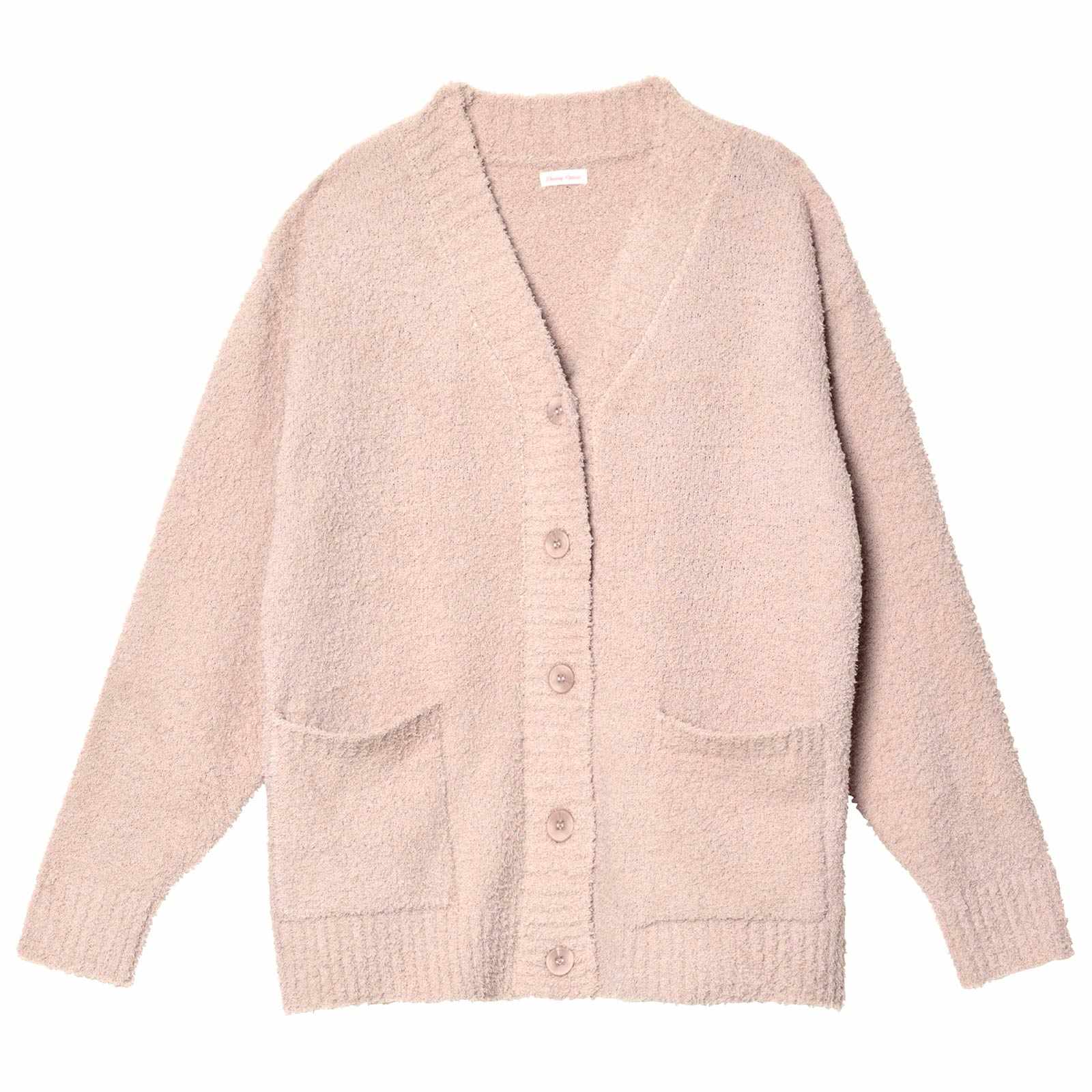 11/21新作!ワンカラーふわふわVネック長袖カーディガンルームウェア