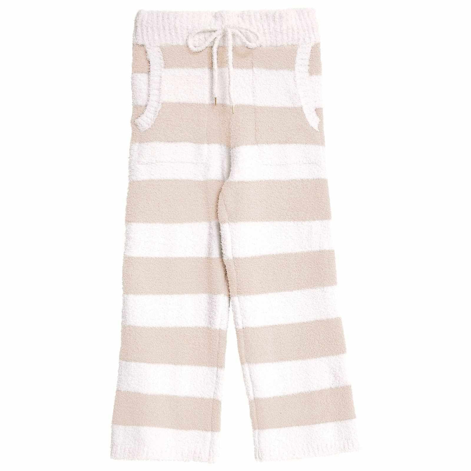 11/24新作!モールニットボーダーロングパンツルームウェア