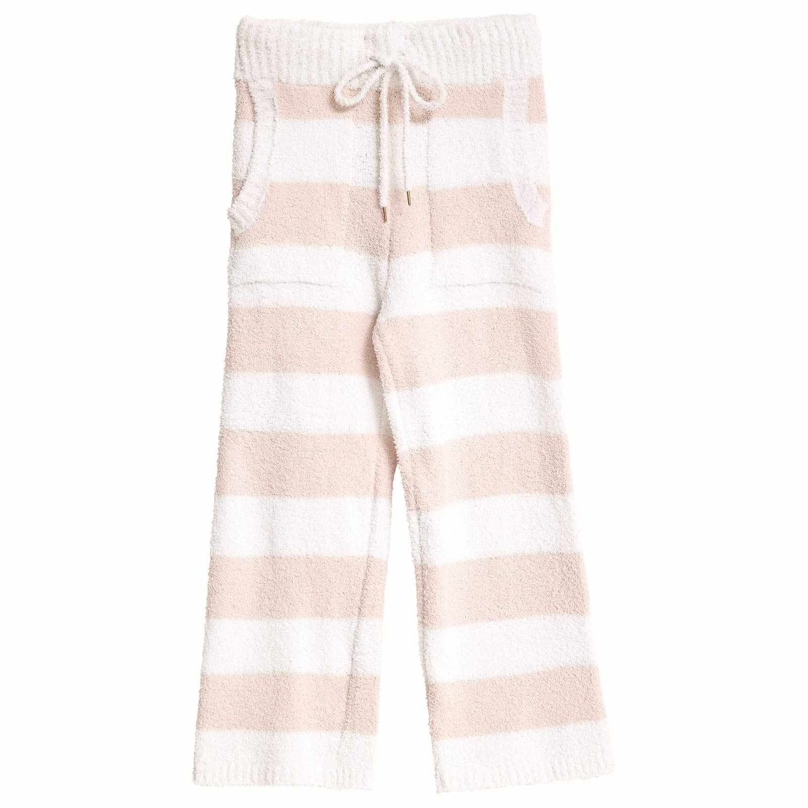 11/24新作!モールニットボーダーロングパンツルームウェア