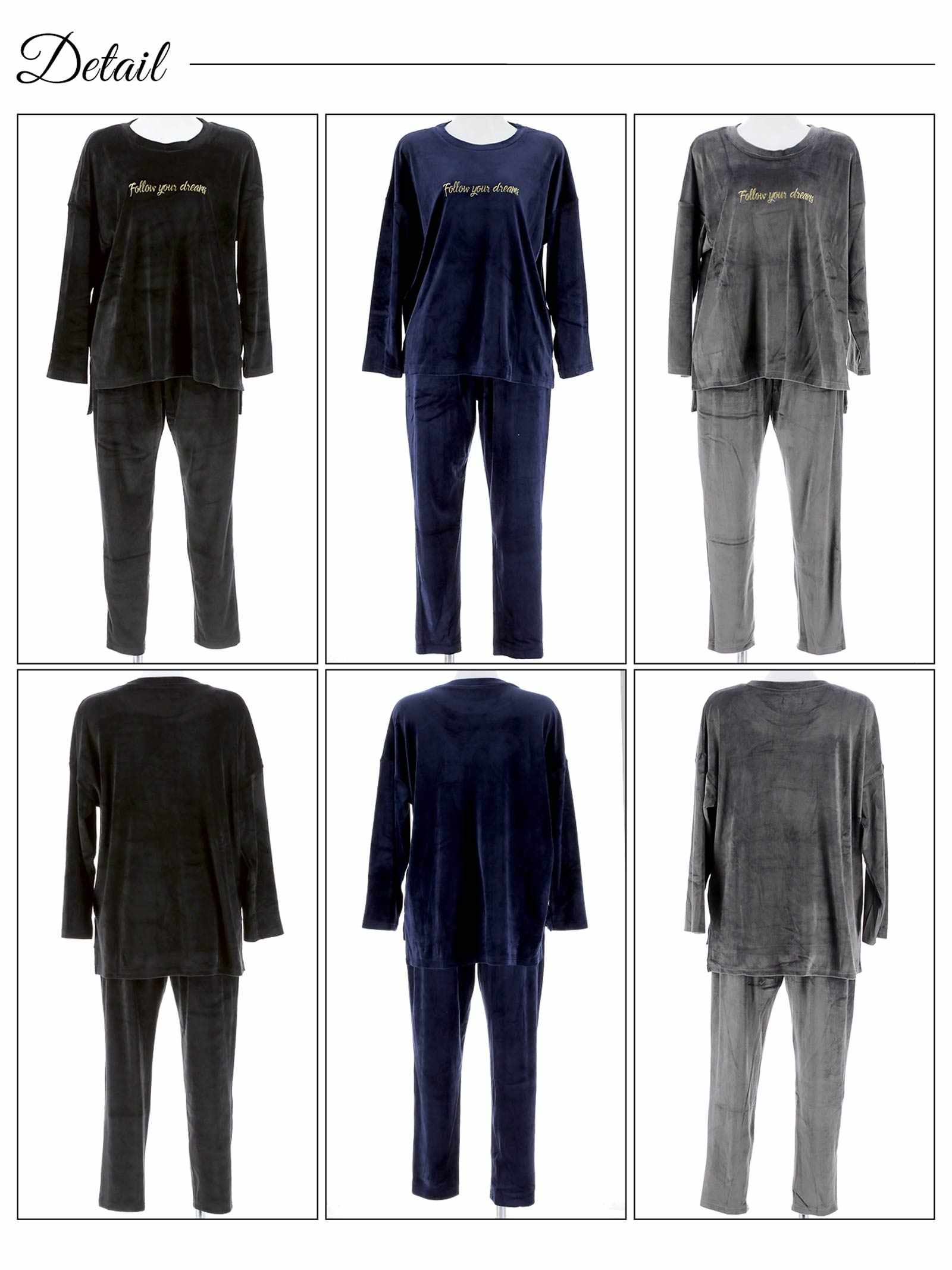 11/26新作!パールシャギーロゴトップス&ロングパンツルームウェア