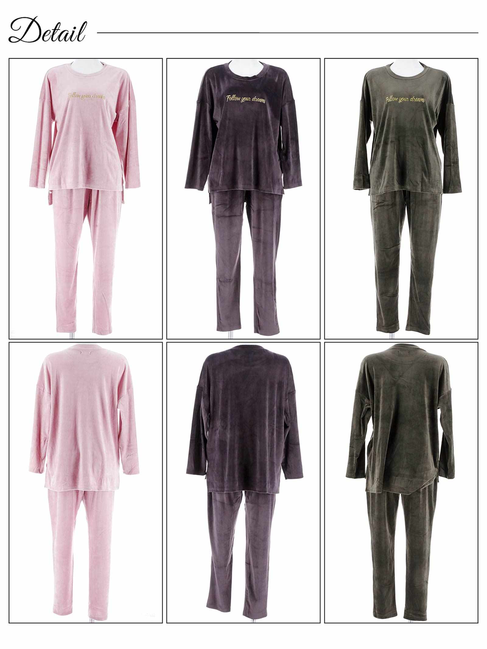 11/26新作!パールシャギーロゴトップス&ロングパンツルームウェア