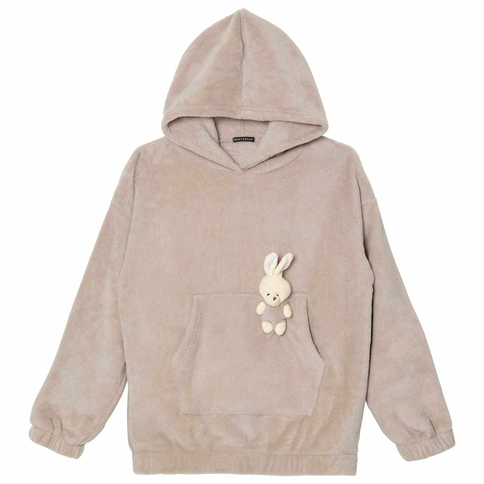 11/26新作!マスコット付きもこもこパーカールームウェア