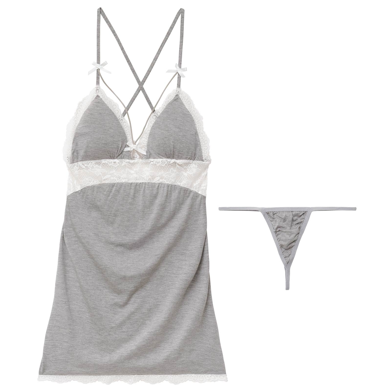 2/4新作!クロスストラップレースベビードール