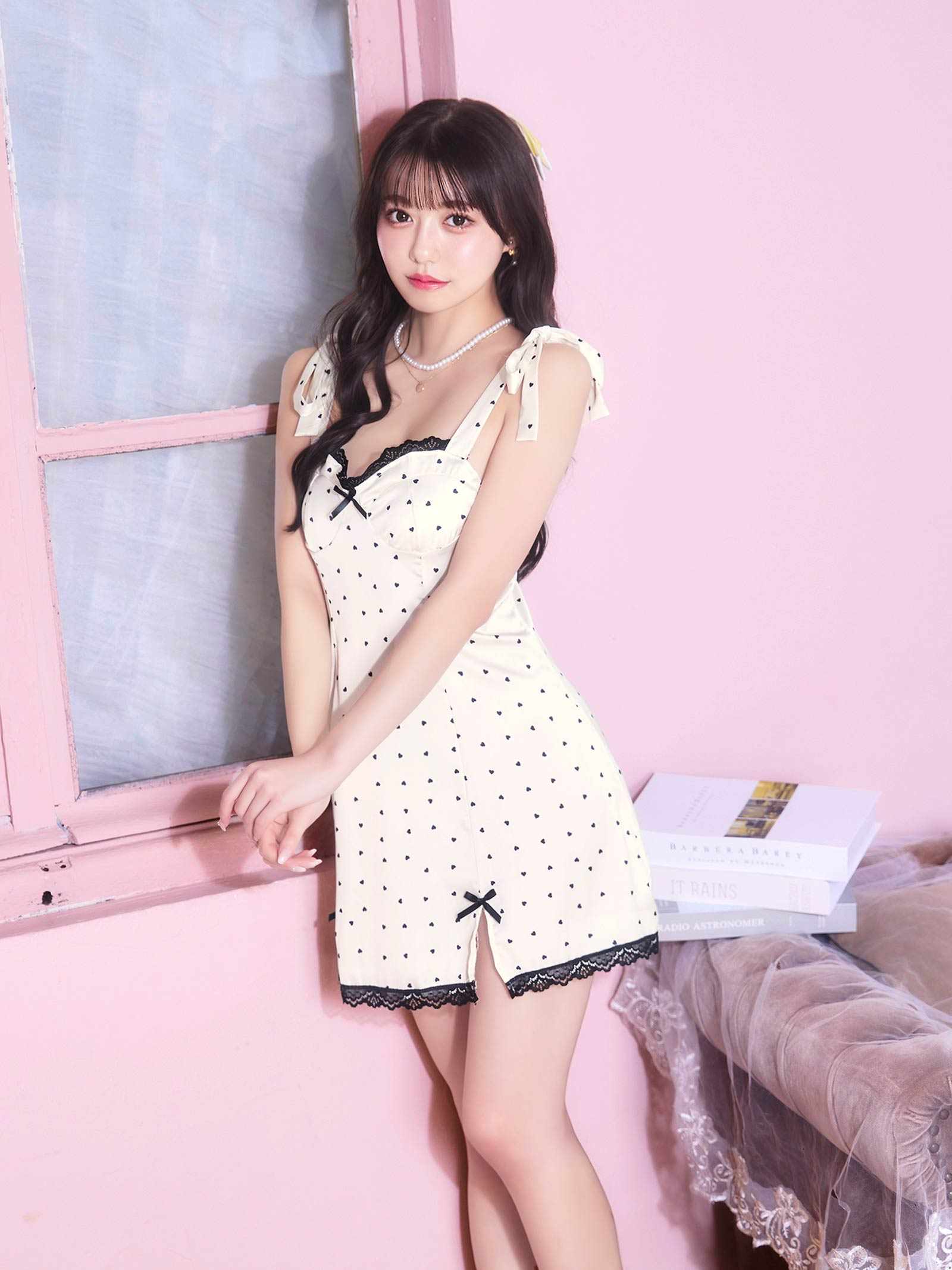 3/18新作!ガーリーハートドットリボンベビードール