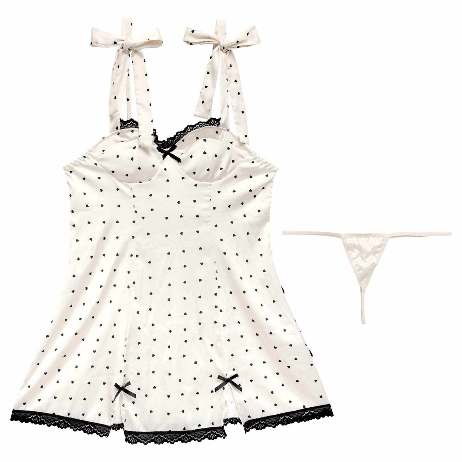 3/18新作!ガーリーハートドットリボンベビードール