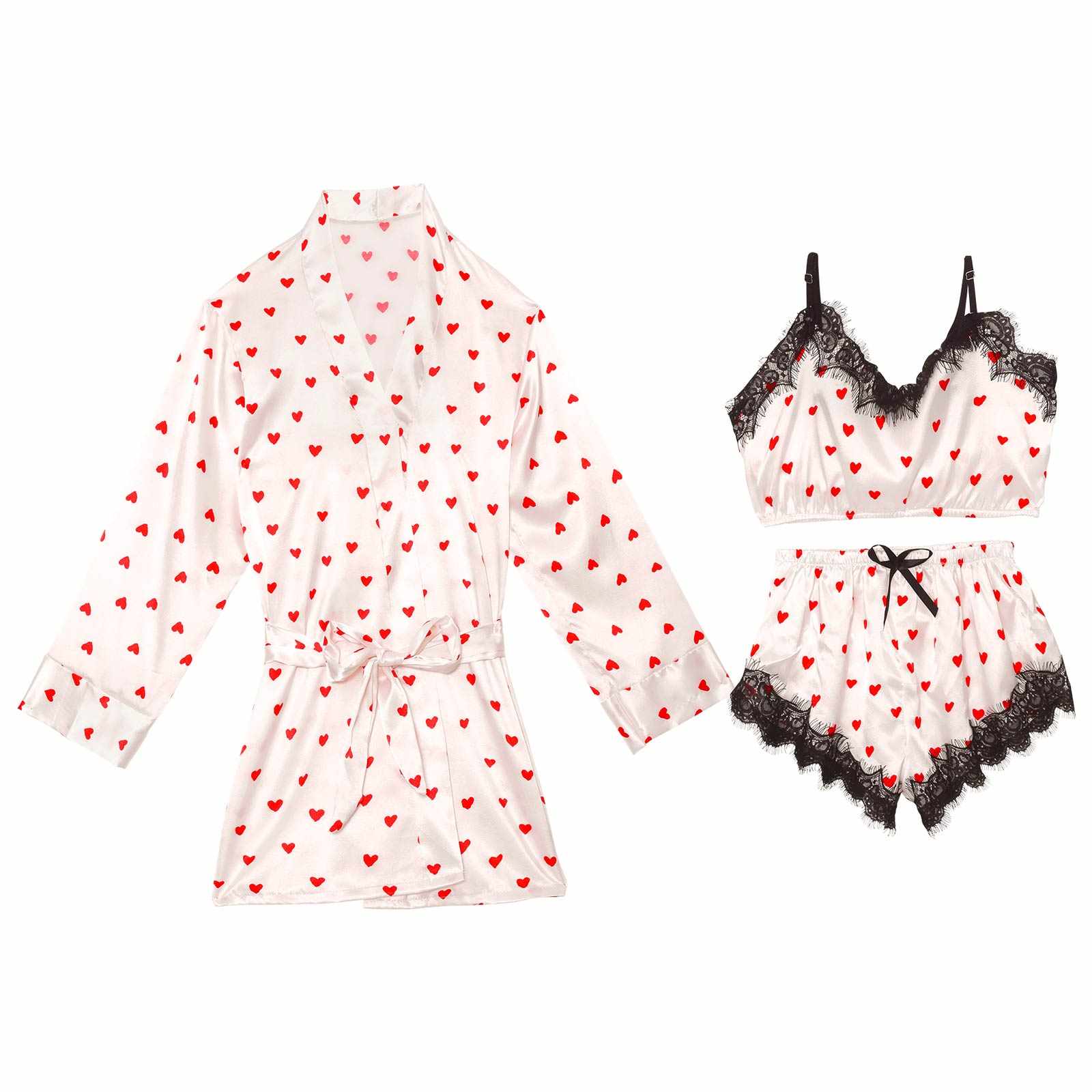 12/2再販!【3点セット】キューティーサテンハートルームウェア