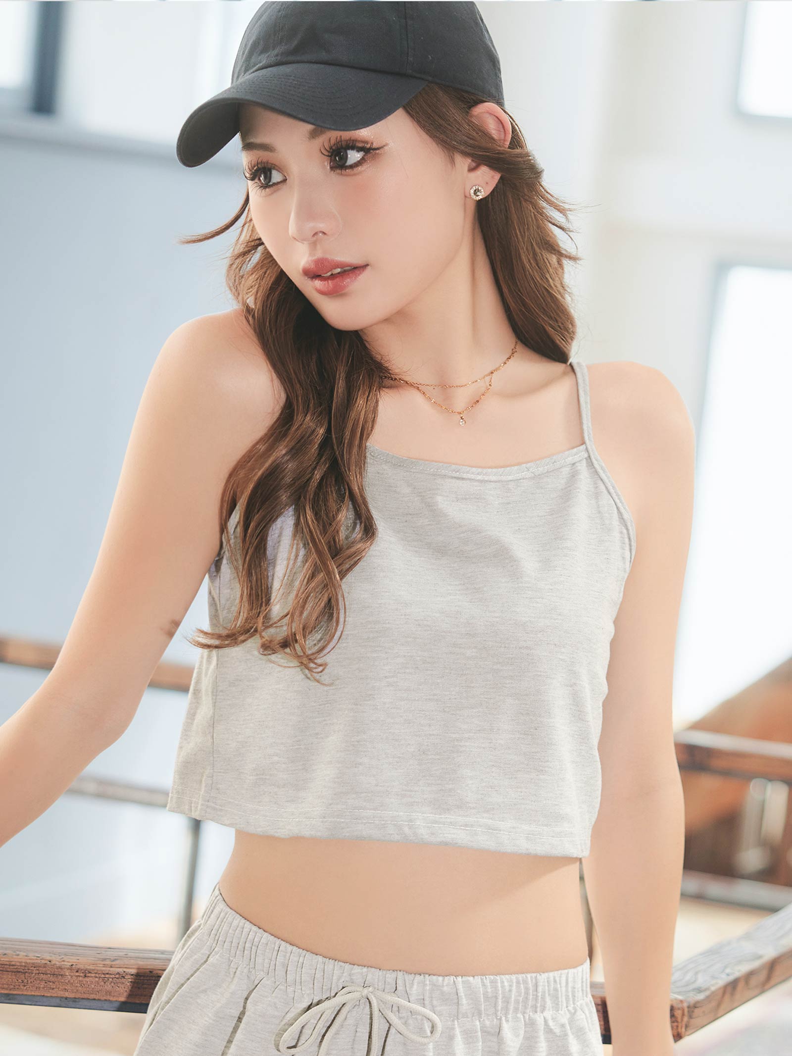 4/4新作!スウェットパーカー&キャミソール&ロングパンツルームウェア