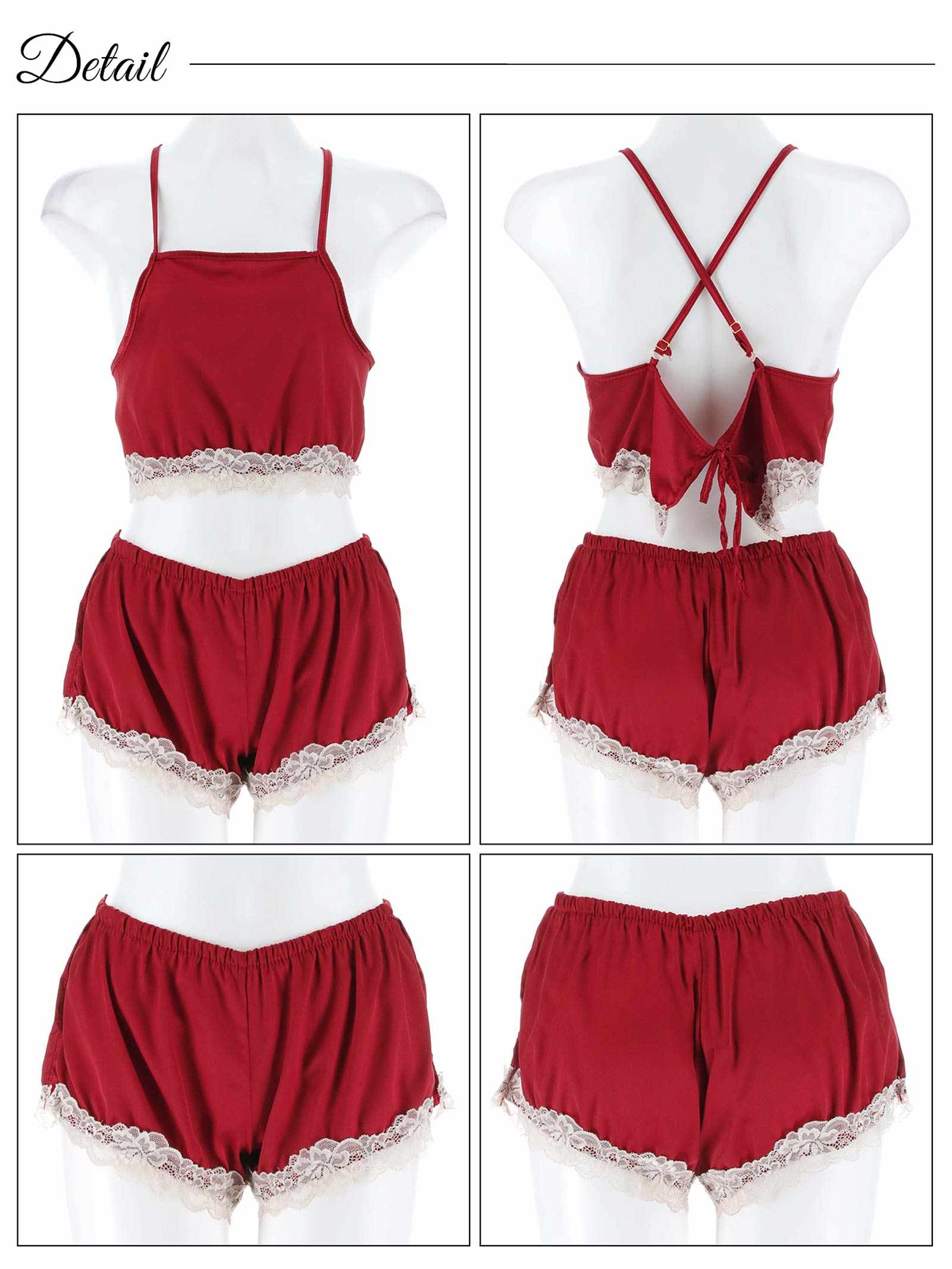 4/30新作!バッククロスヘムレースキャミソール&タップパンツルームウェア