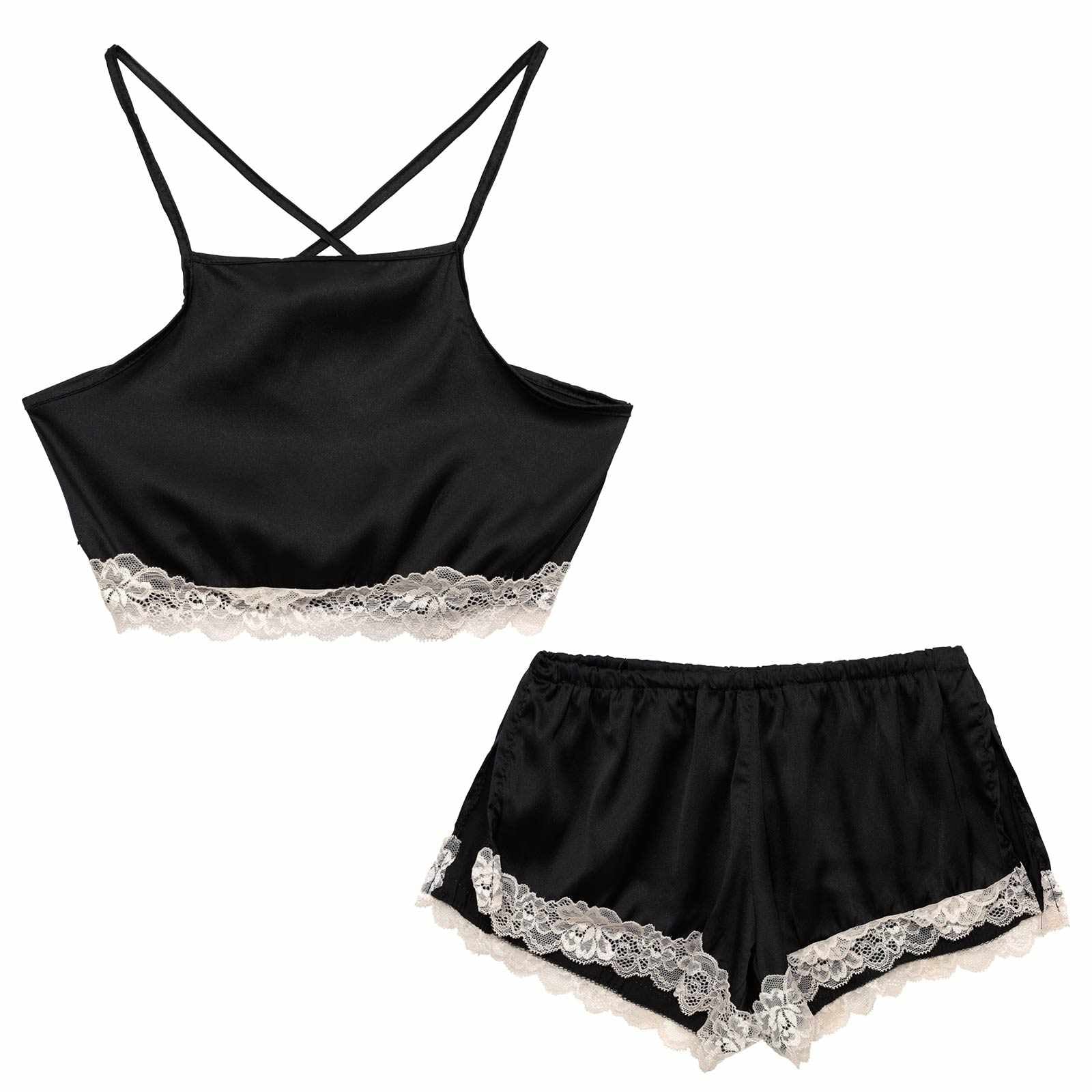 バッククロスヘムレースキャミソール&タップパンツルームウェア