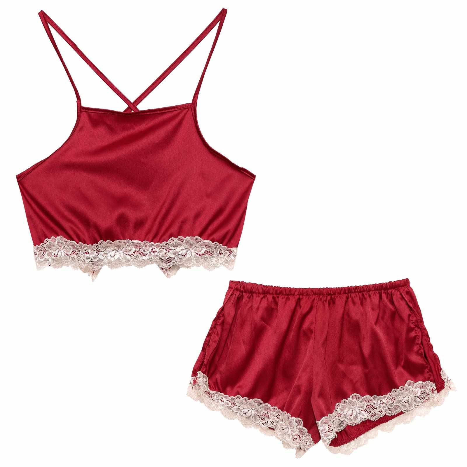 バッククロスヘムレースキャミソール&タップパンツルームウェア