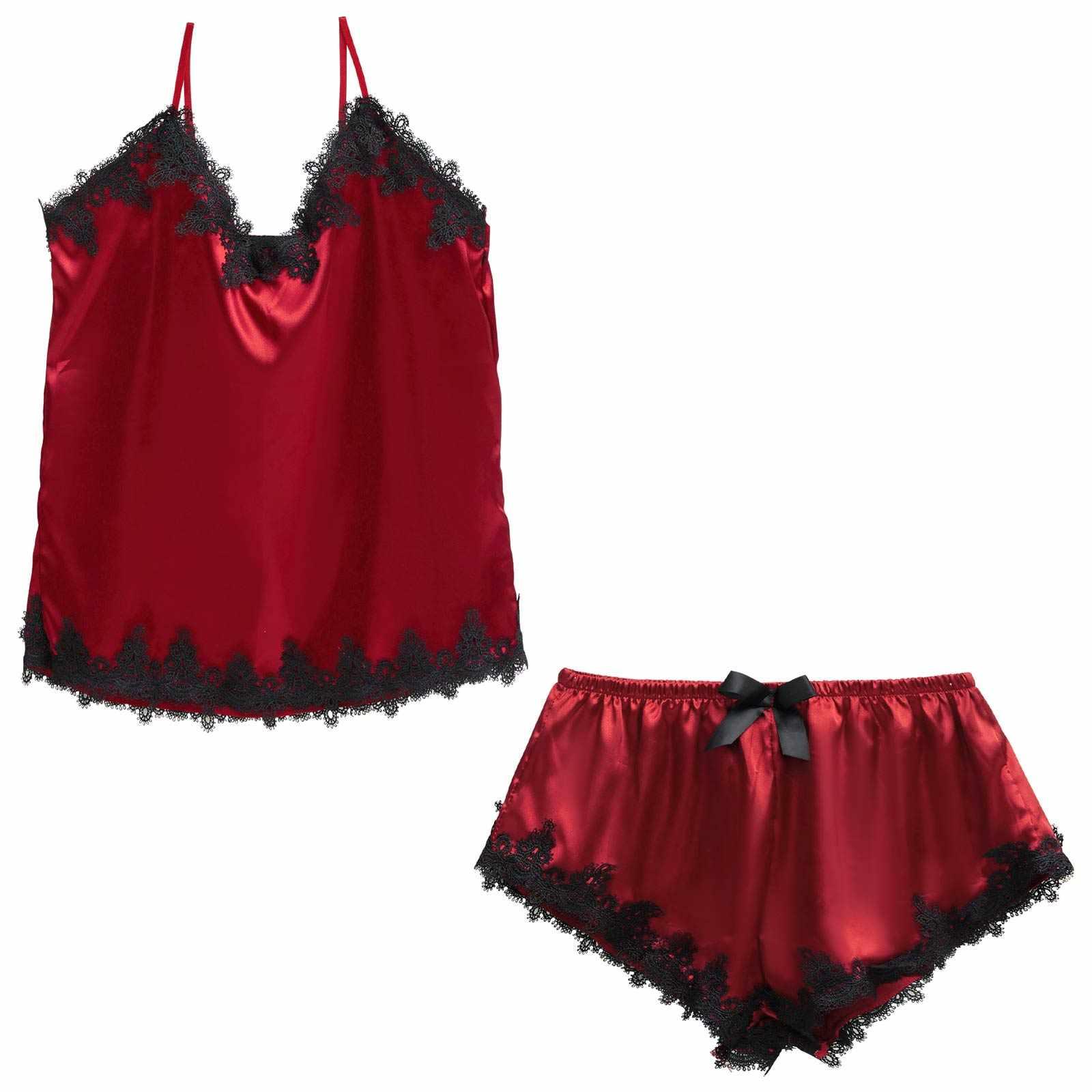 アリュールサテンレースキャミソール&タップパンツルームウェア - 【公式】247Lingerie