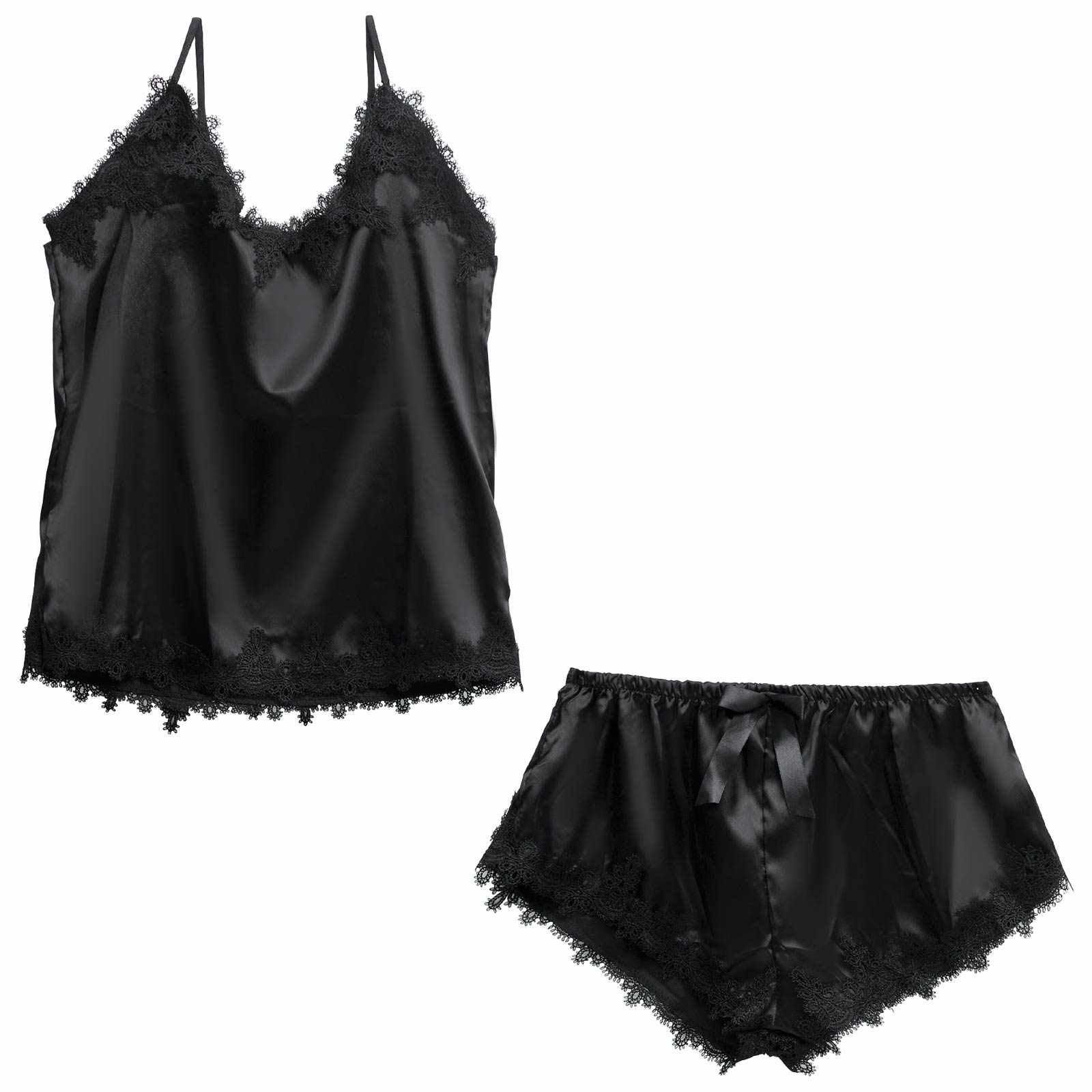 アリュールサテンレースキャミソール&タップパンツルームウェア - 【公式】247Lingerie