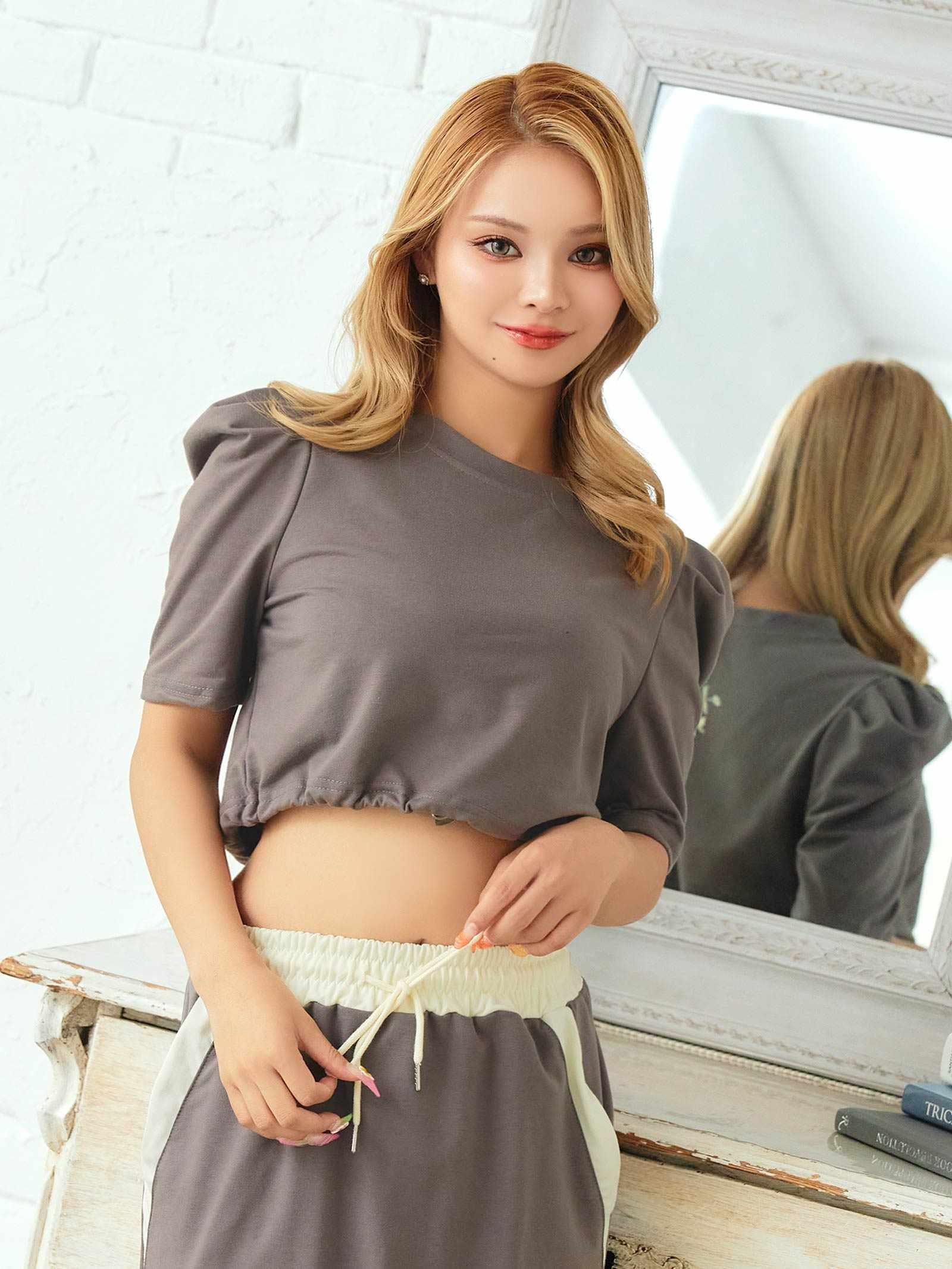 バイカラークロップドトップス&ロングスカートセットアップ - 【公式】247Lingerie