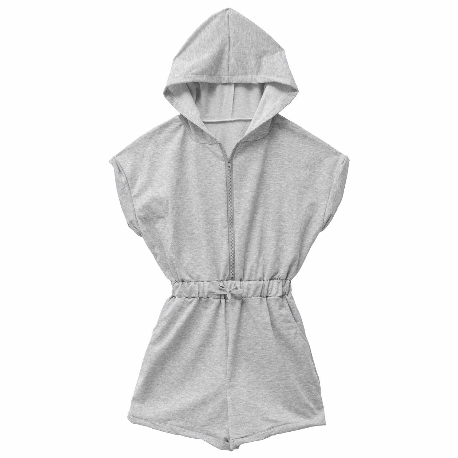 スウェットパーカーショートパンツオールインワン