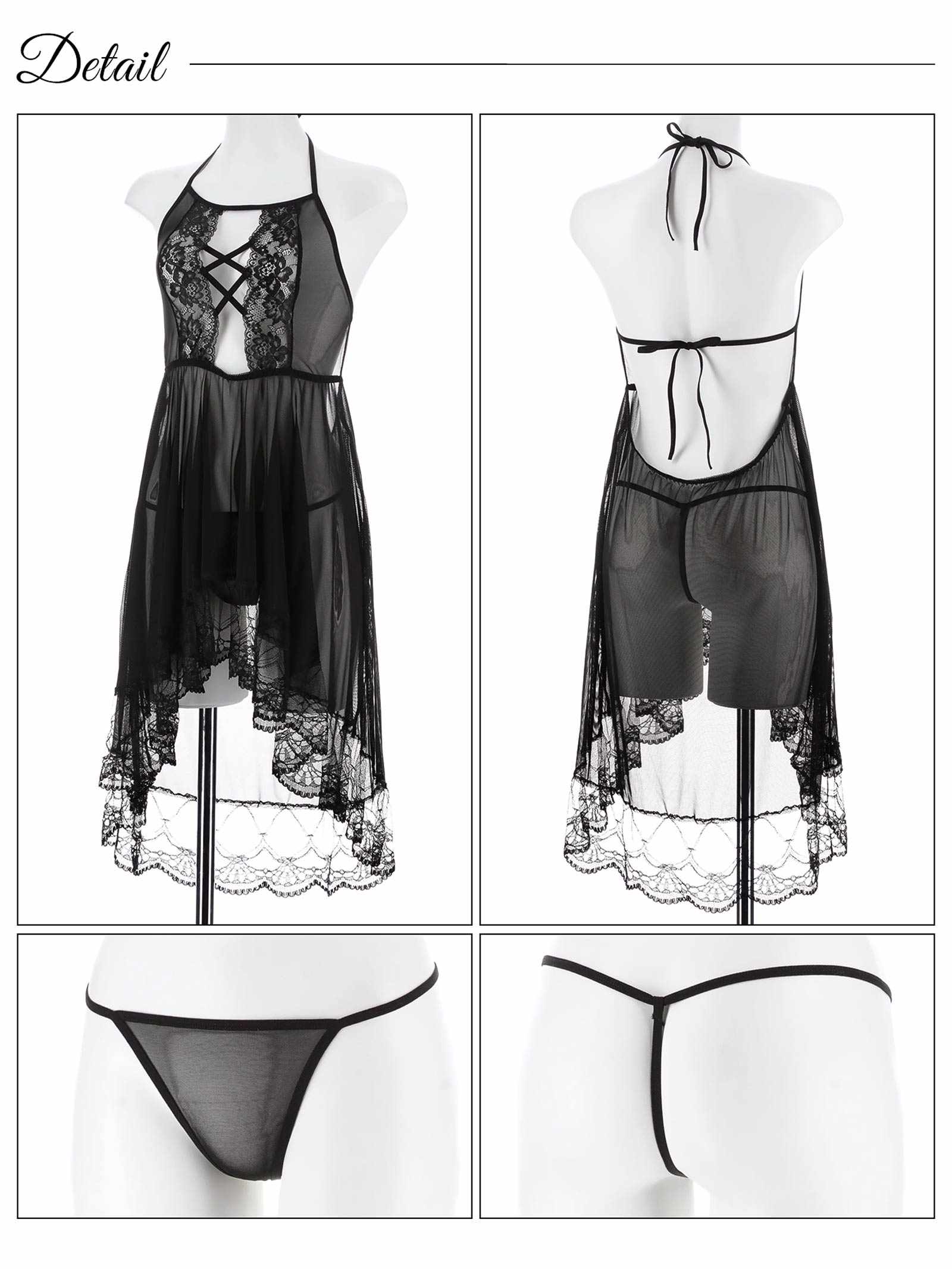 10/10新作!エレガンスレースホルターベビードール