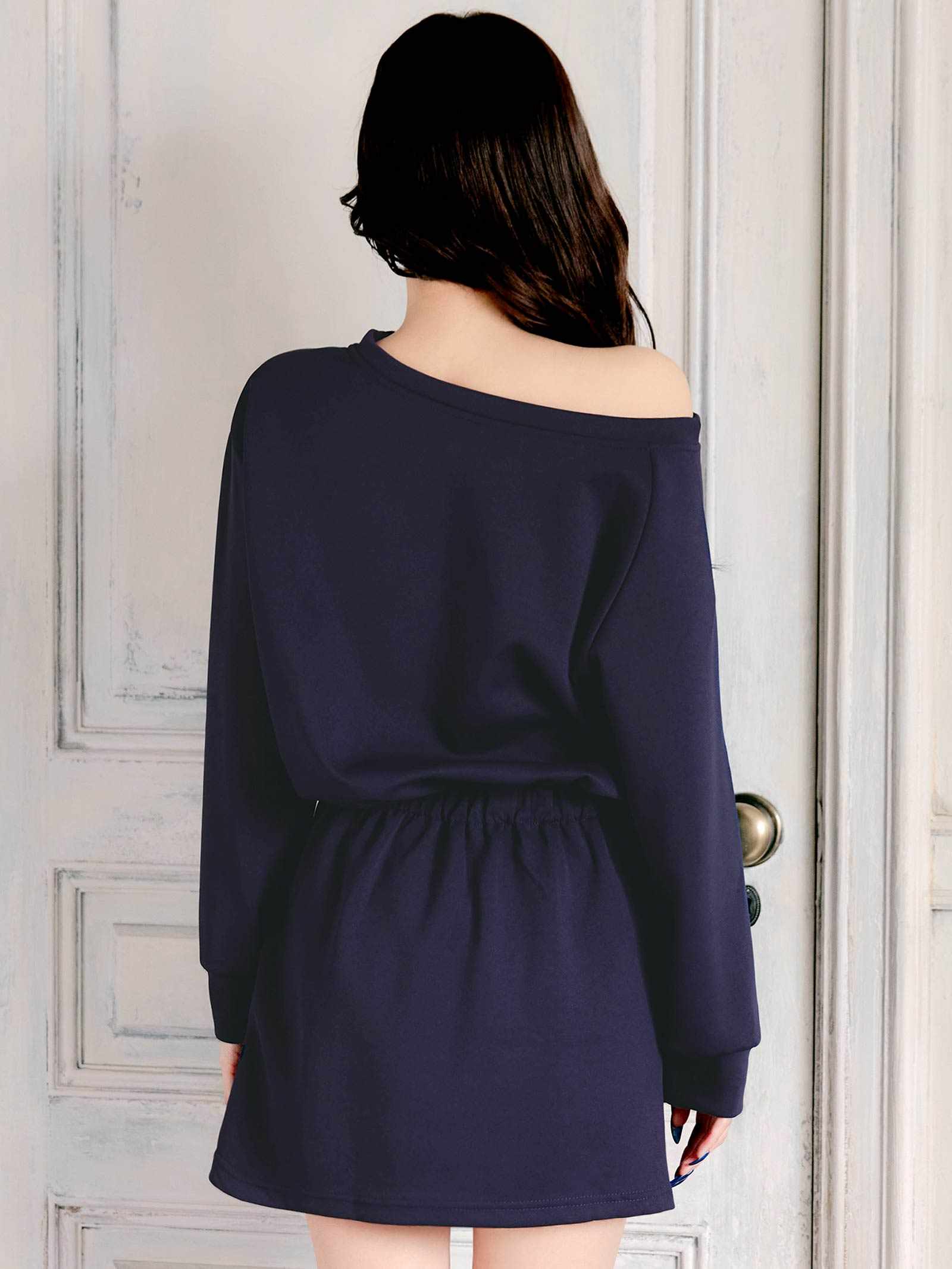 10/22新作!ワンショルスウェット長袖ワンピースルームウェア