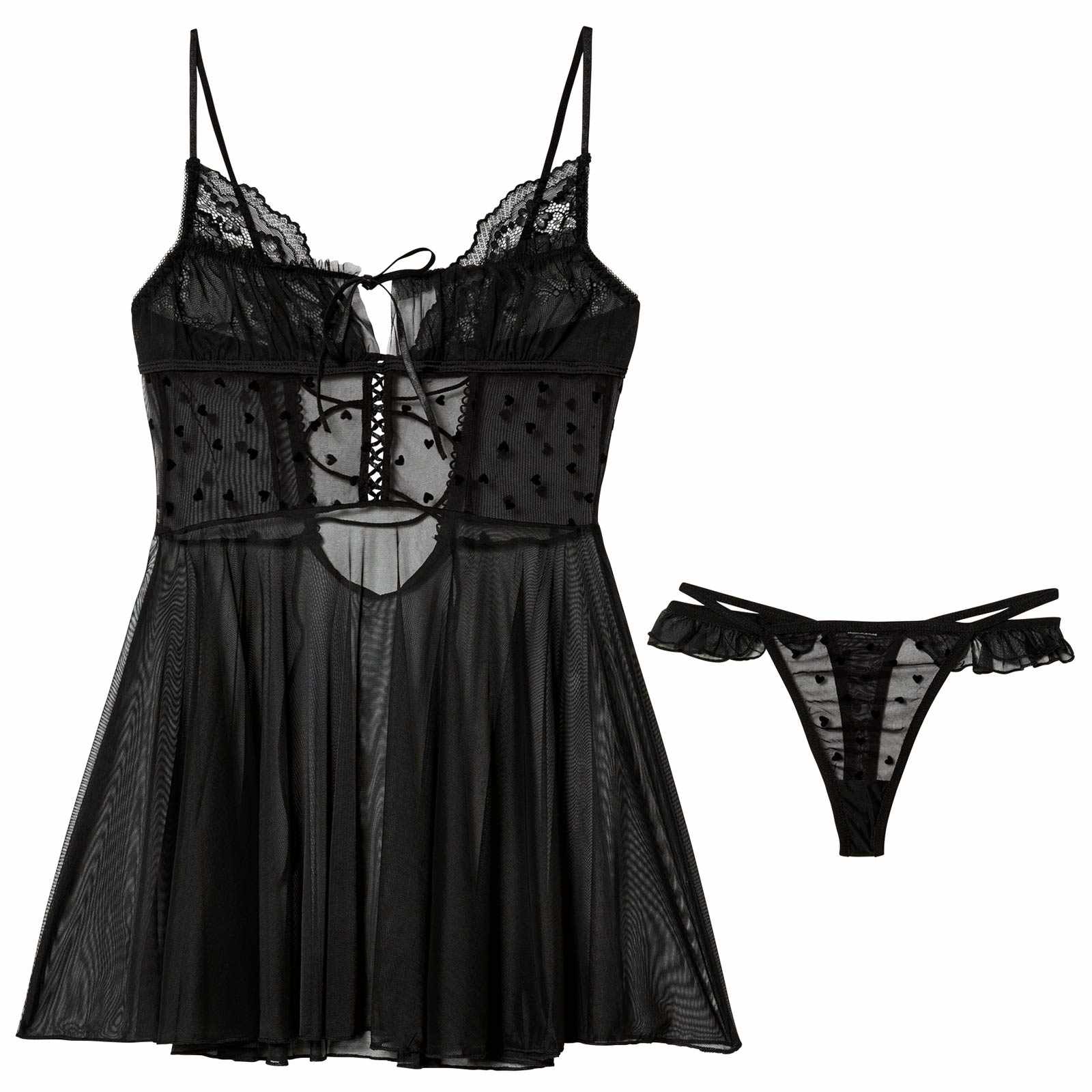 1/28新作!ハートドットチュールベビードール