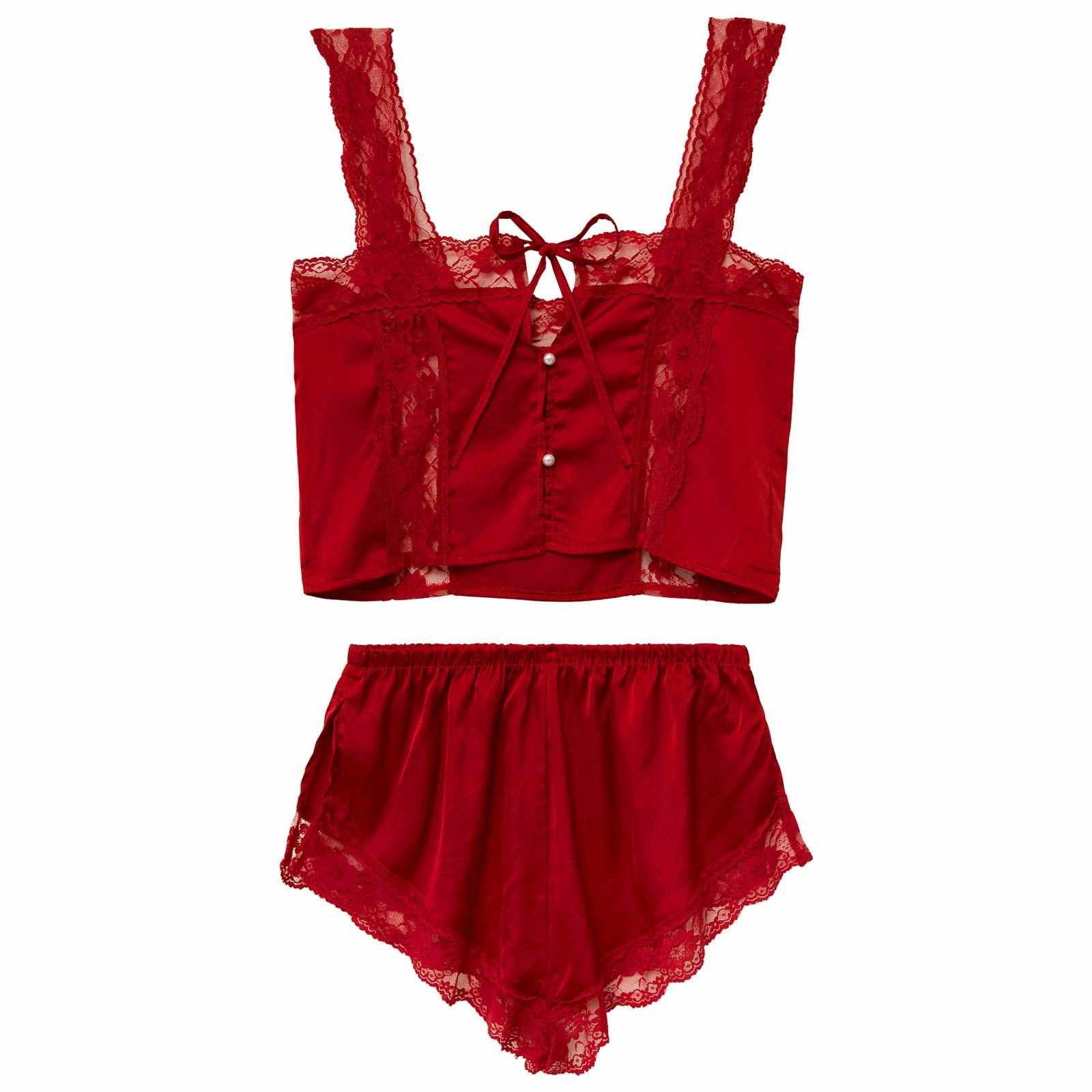 ビスチェモチーフレーシィリボンキャミソール&タップパンツルームウェア