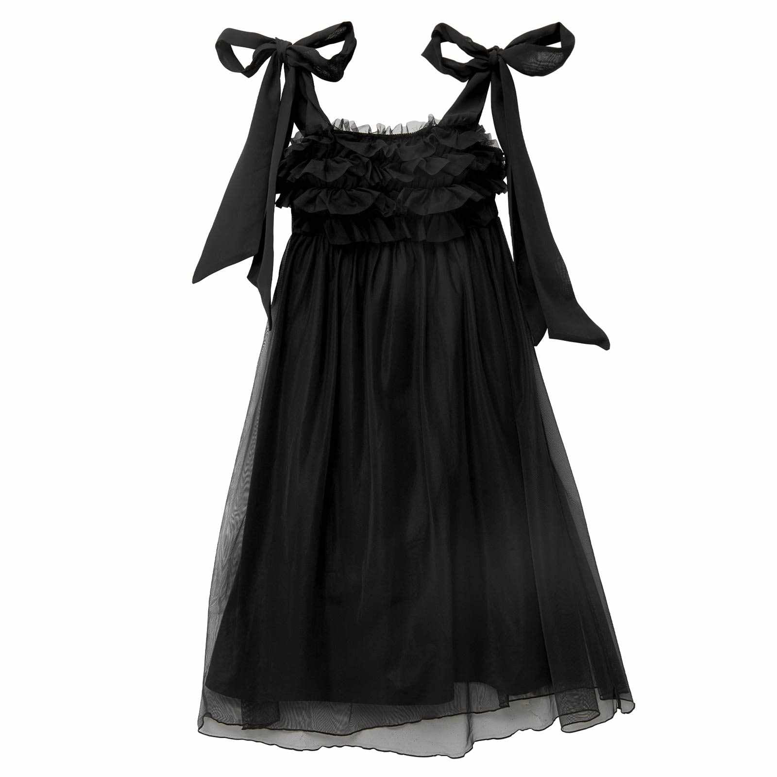 フリルチュールリボンナイトブラワンピースルームウェア