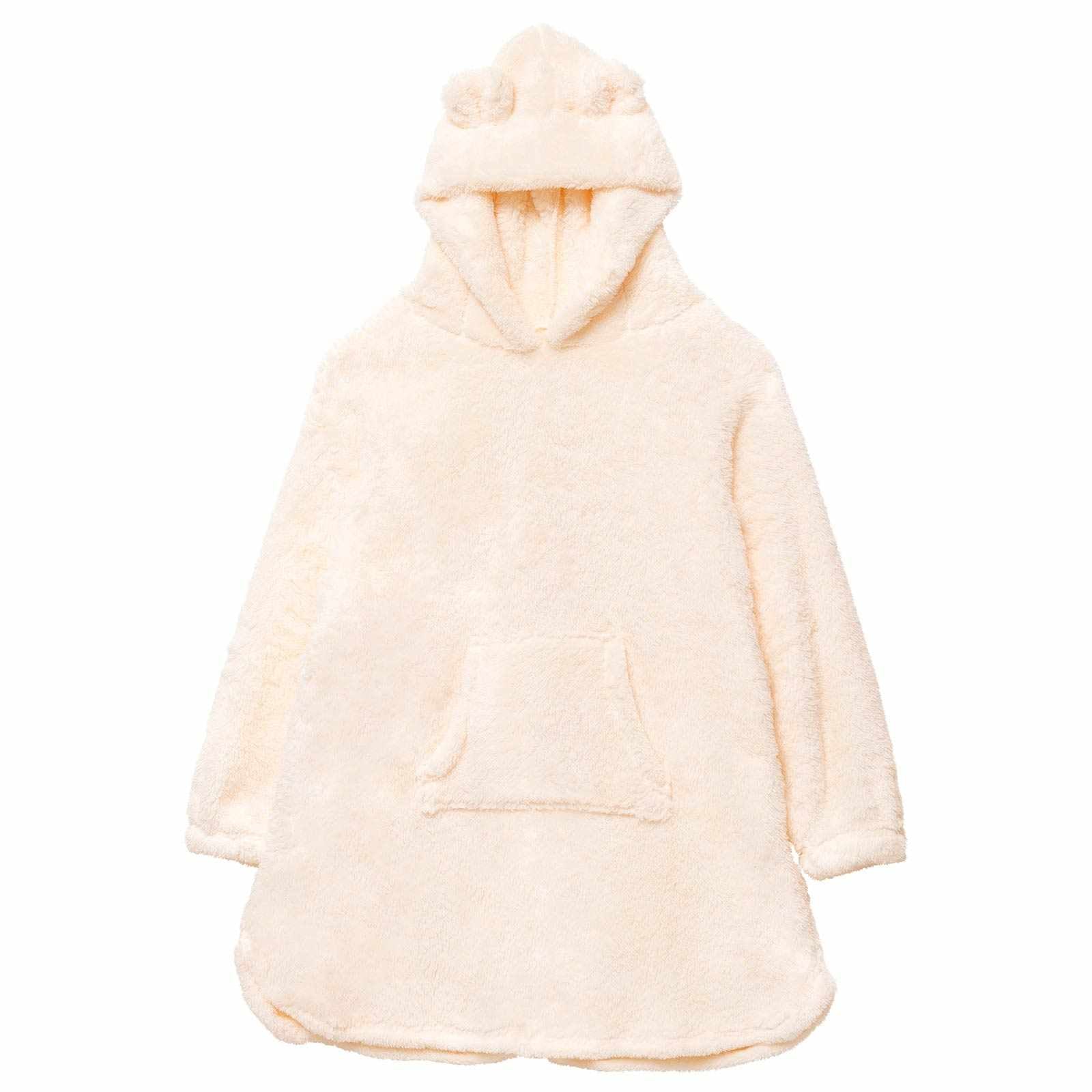 12/8新作!くま耳フードもこもこワンピースルームウェア