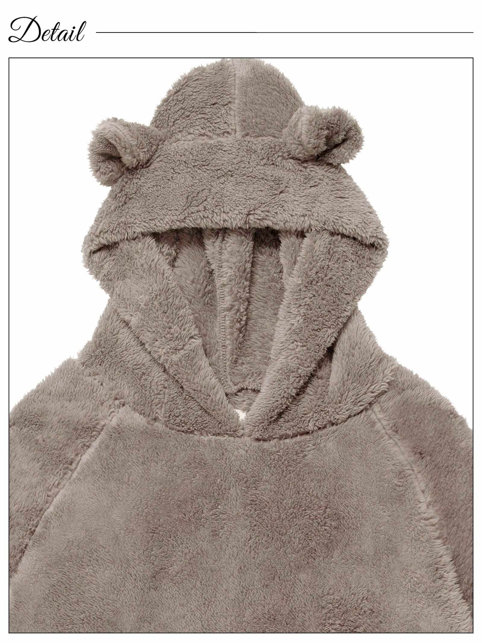 12/8新作!くま耳フードもこもこワンピースルームウェア