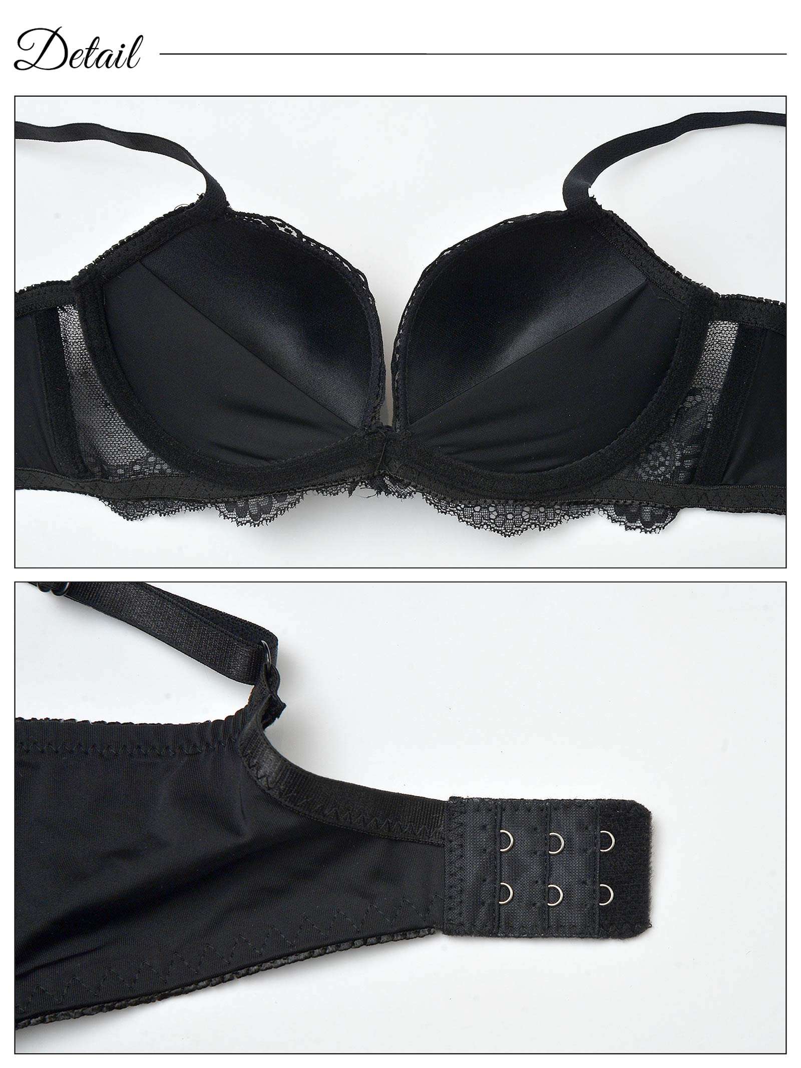 9/9新作!【ノンワイヤー】クラシカルラインレース育乳脇高ブラジャー&フルバックショーツ