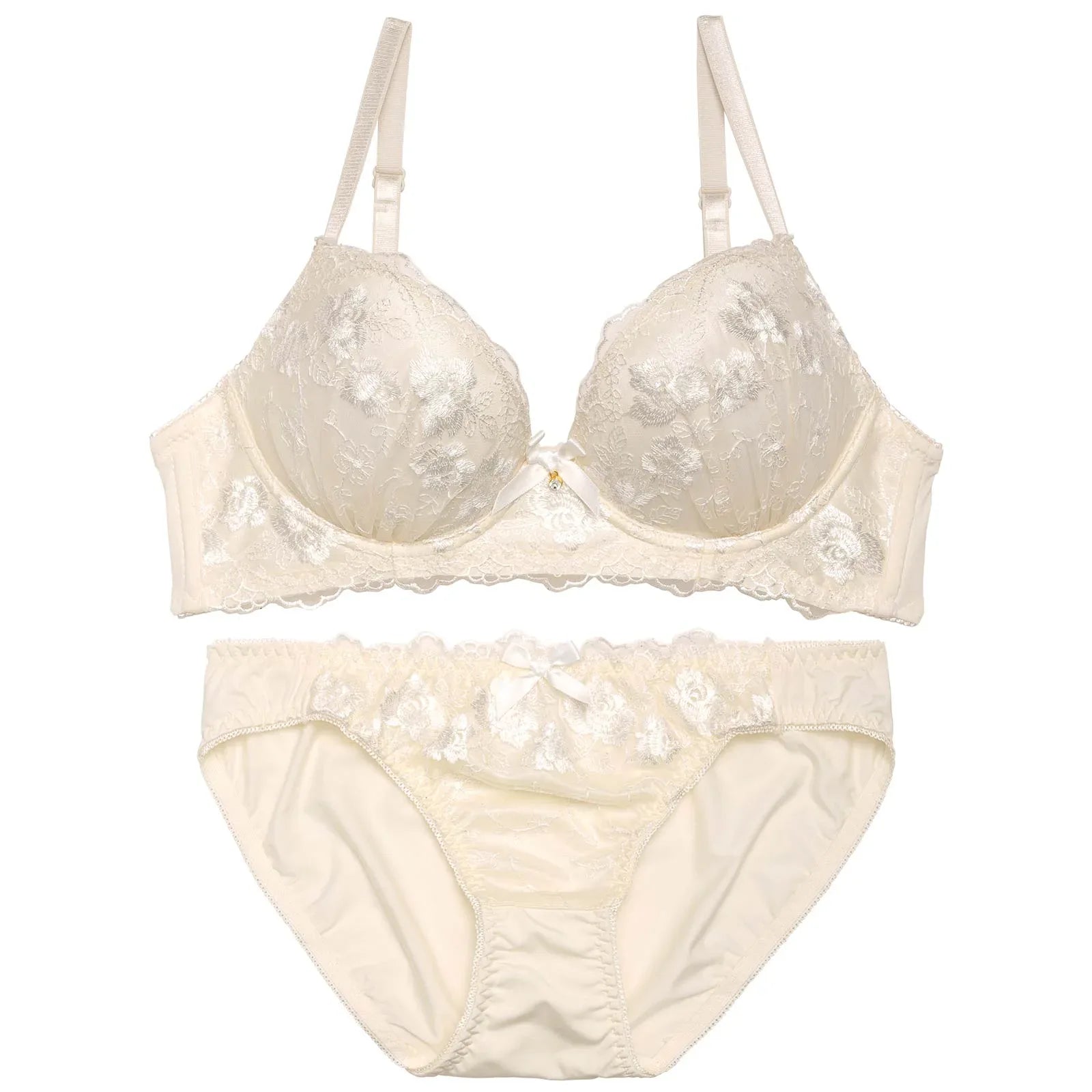 アーチリーフロゼッタ育乳脇高ブラジャー&フルバックショーツ - 【公式】247Lingerie