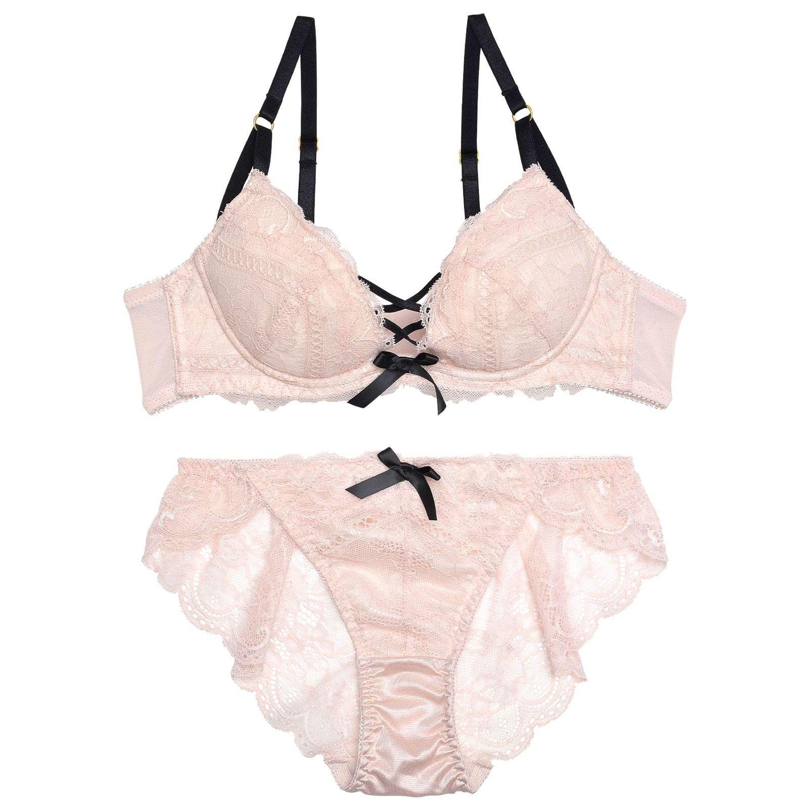 12/4再販!スモーキーレースアップブラジャー&バック透けフルバックショーツ - 【公式】247Lingerie