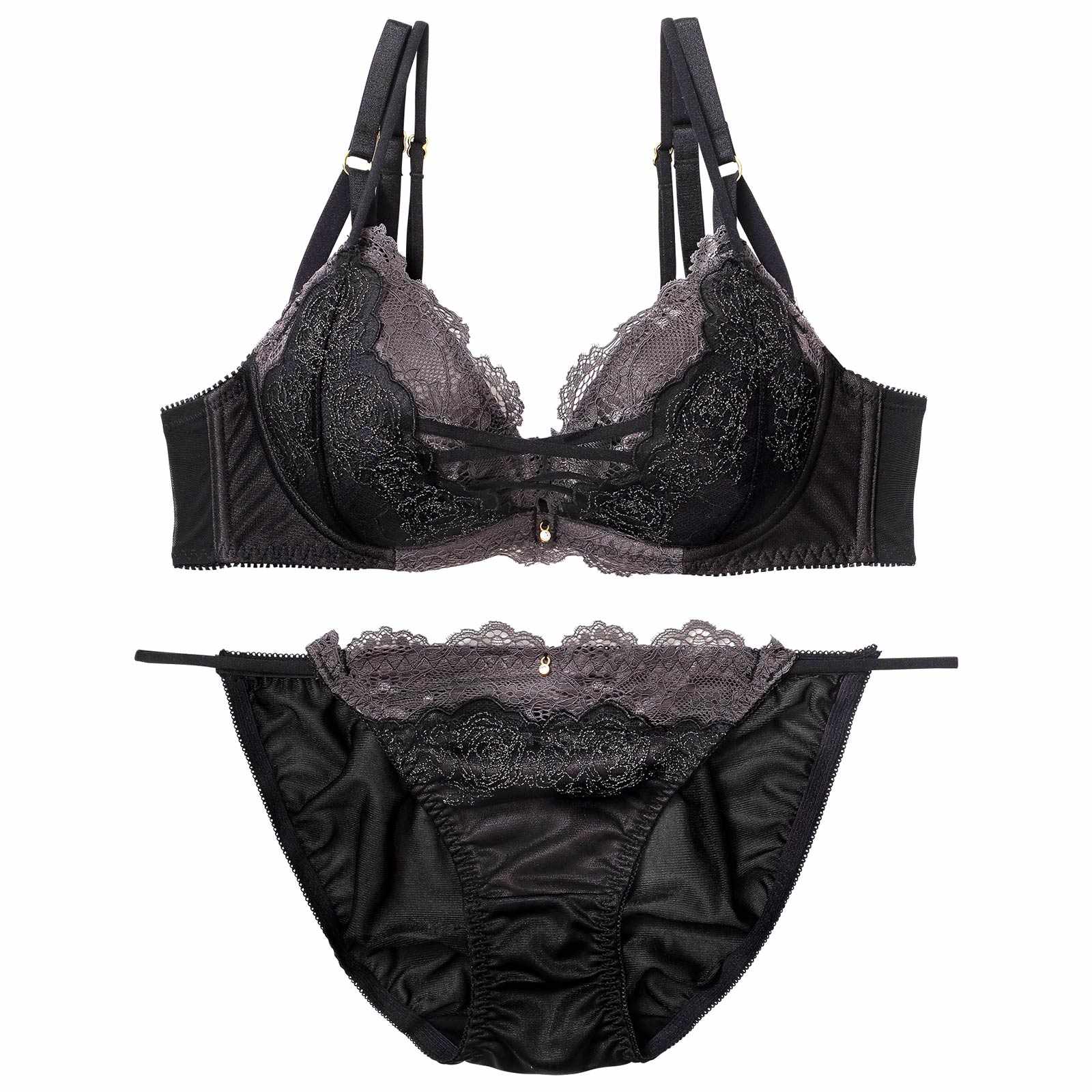 グリッターローズクロスブラジャー&フルバックショーツ