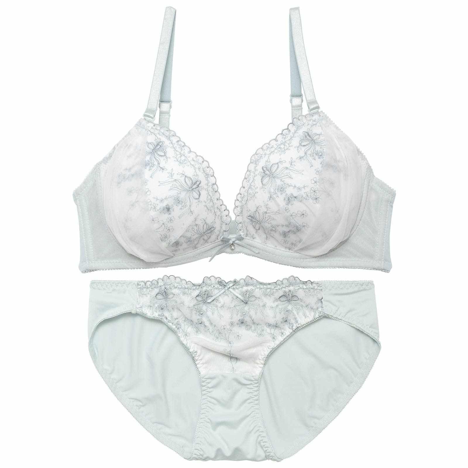 スカラップリーフチュールブラジャー&フルバックショーツ - 【公式】247Lingerie