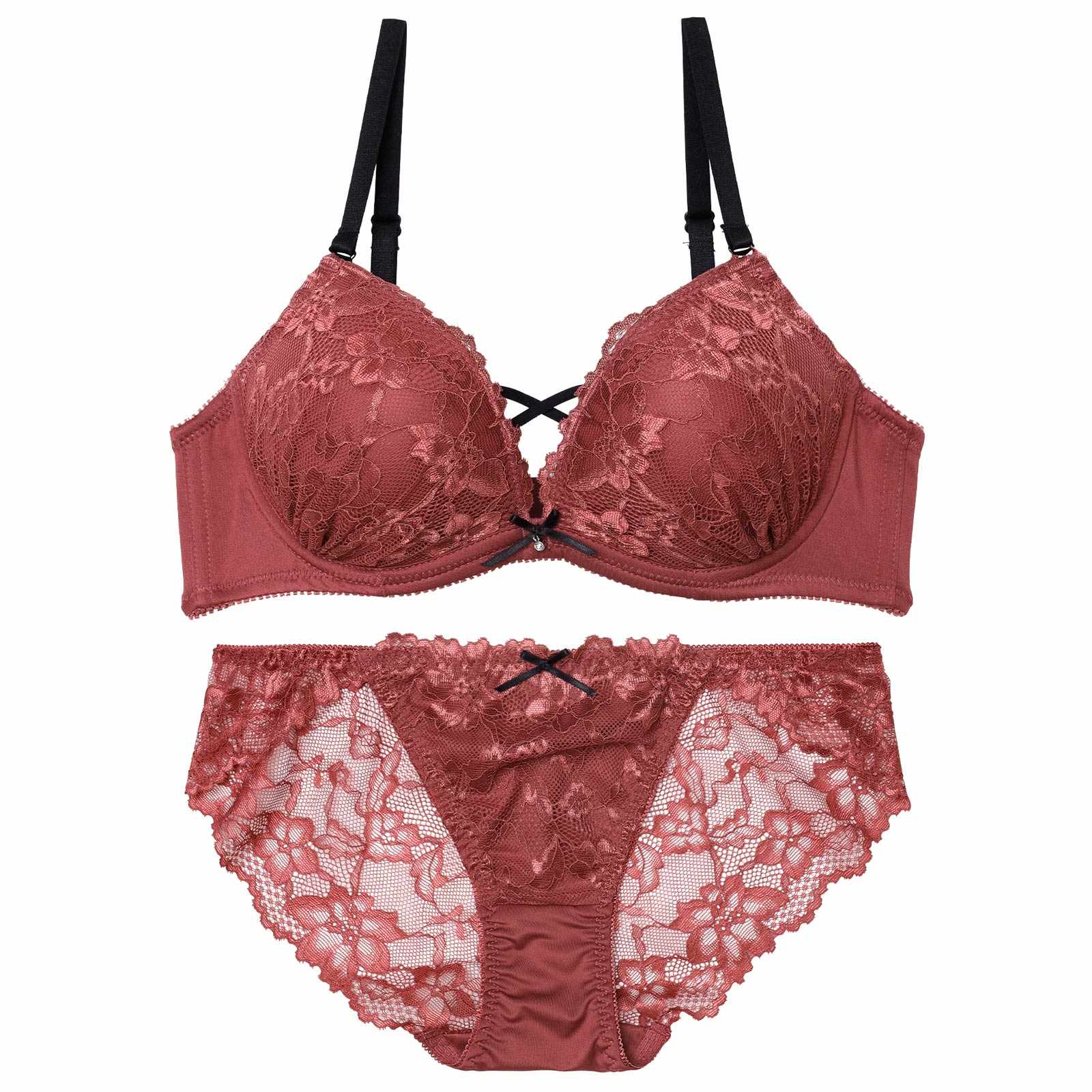 3/20再販!ブルームクロスマットレースブラジャー&バック透けフルバックショーツ