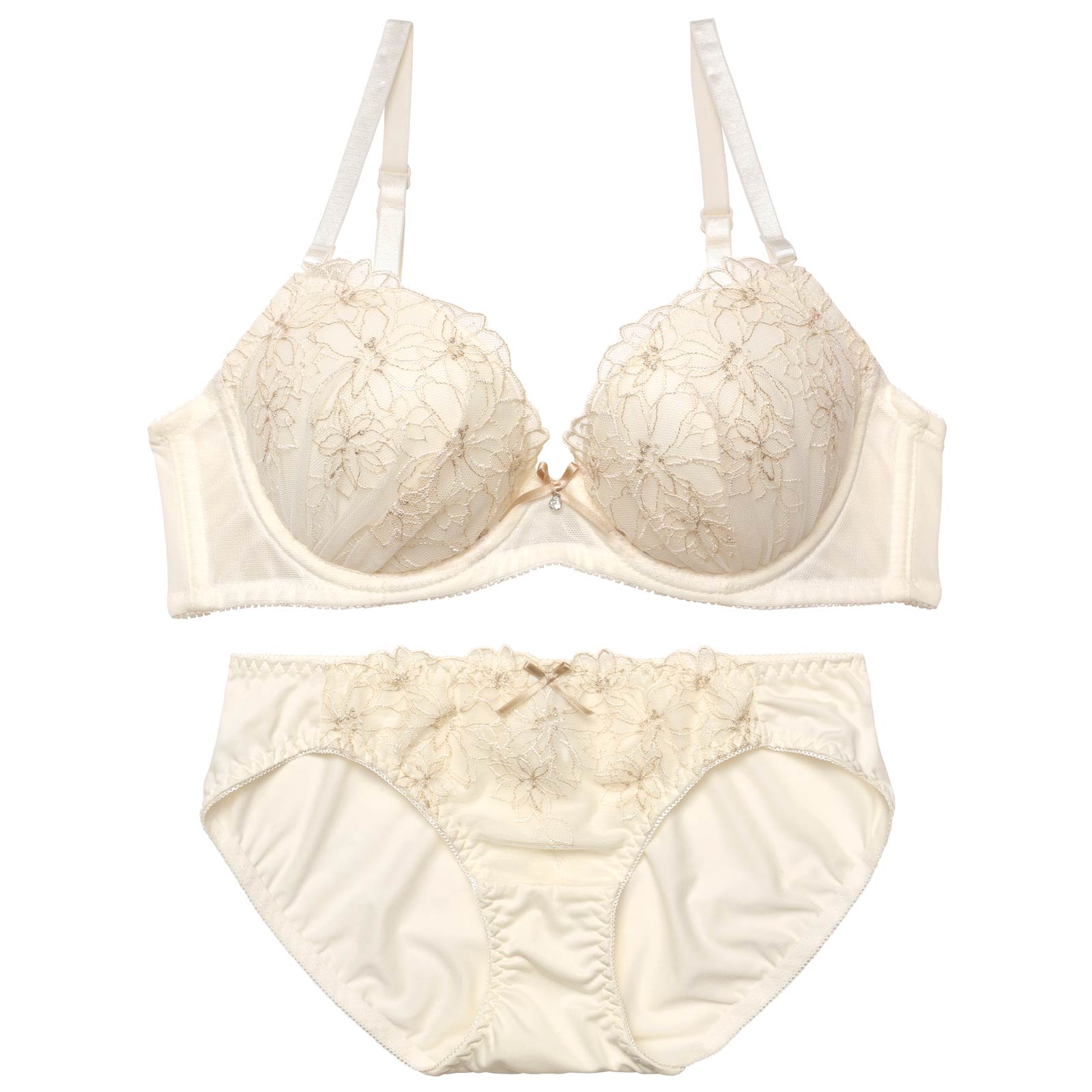 ミルキーチャームリリーブラジャー&フルバックショーツ