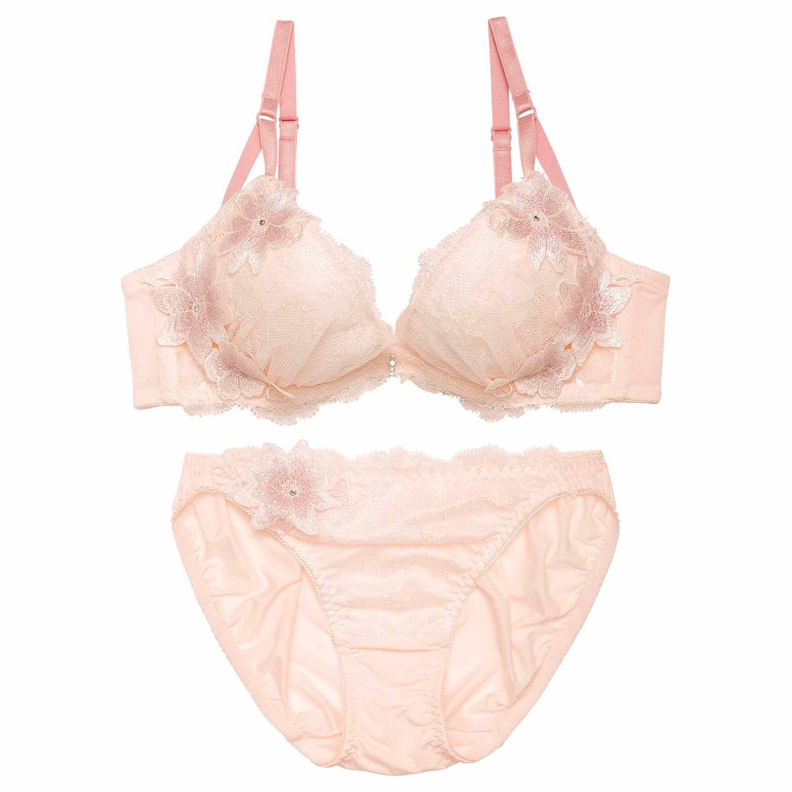 ブリリアントシャイニーフラワーブラジャー&フルバックショーツ