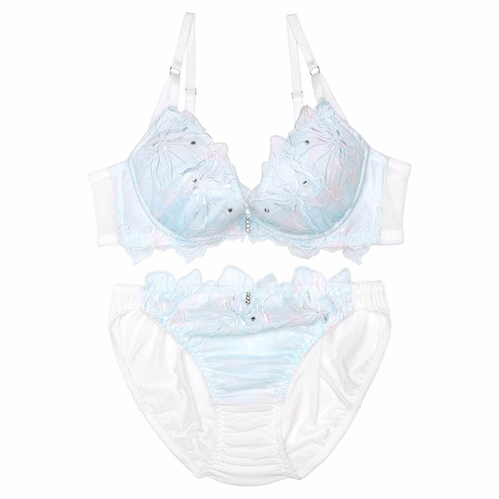 ジュエルフラワーグラデーションブラジャー&フルバックショーツ