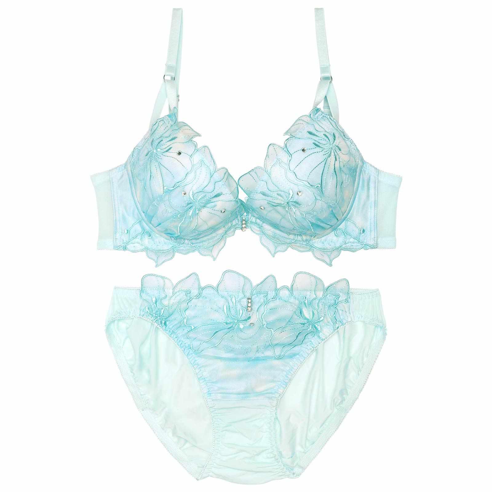 ジュエルフラワーグラデーションブラジャー&フルバックショーツ - 【公式】247Lingerie