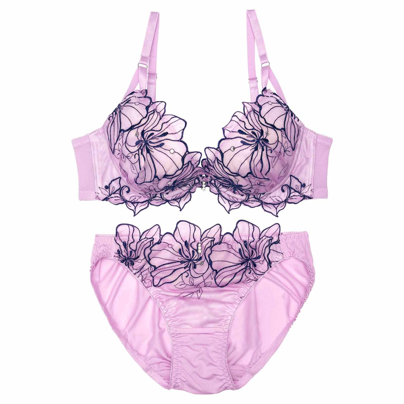 ジュエルフラワーグラデーションブラジャー&フルバックショーツ