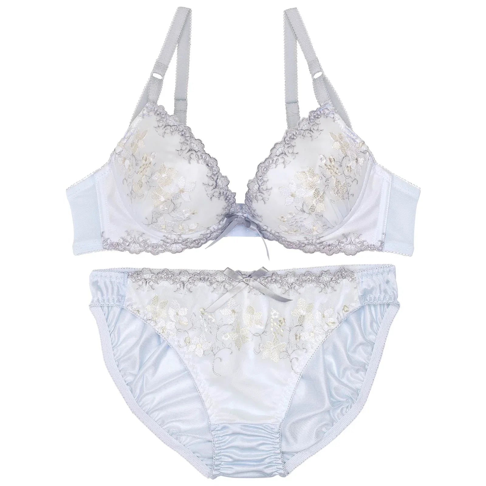 スカラップレースブロッサムブラジャー&フルバックショーツ - 【公式】247Lingerie