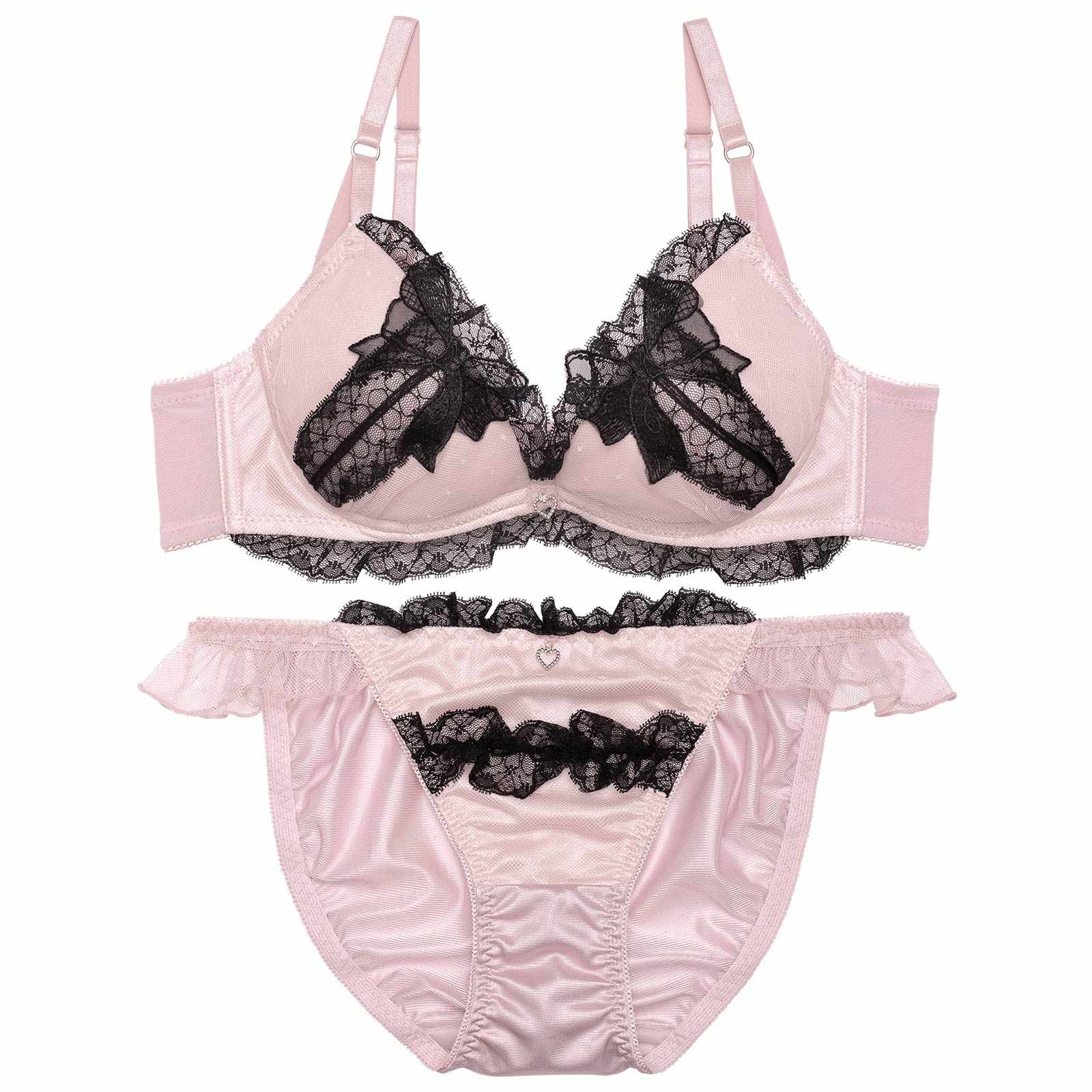 ラブリーリボンゴシックブラジャー&フルバックショーツ