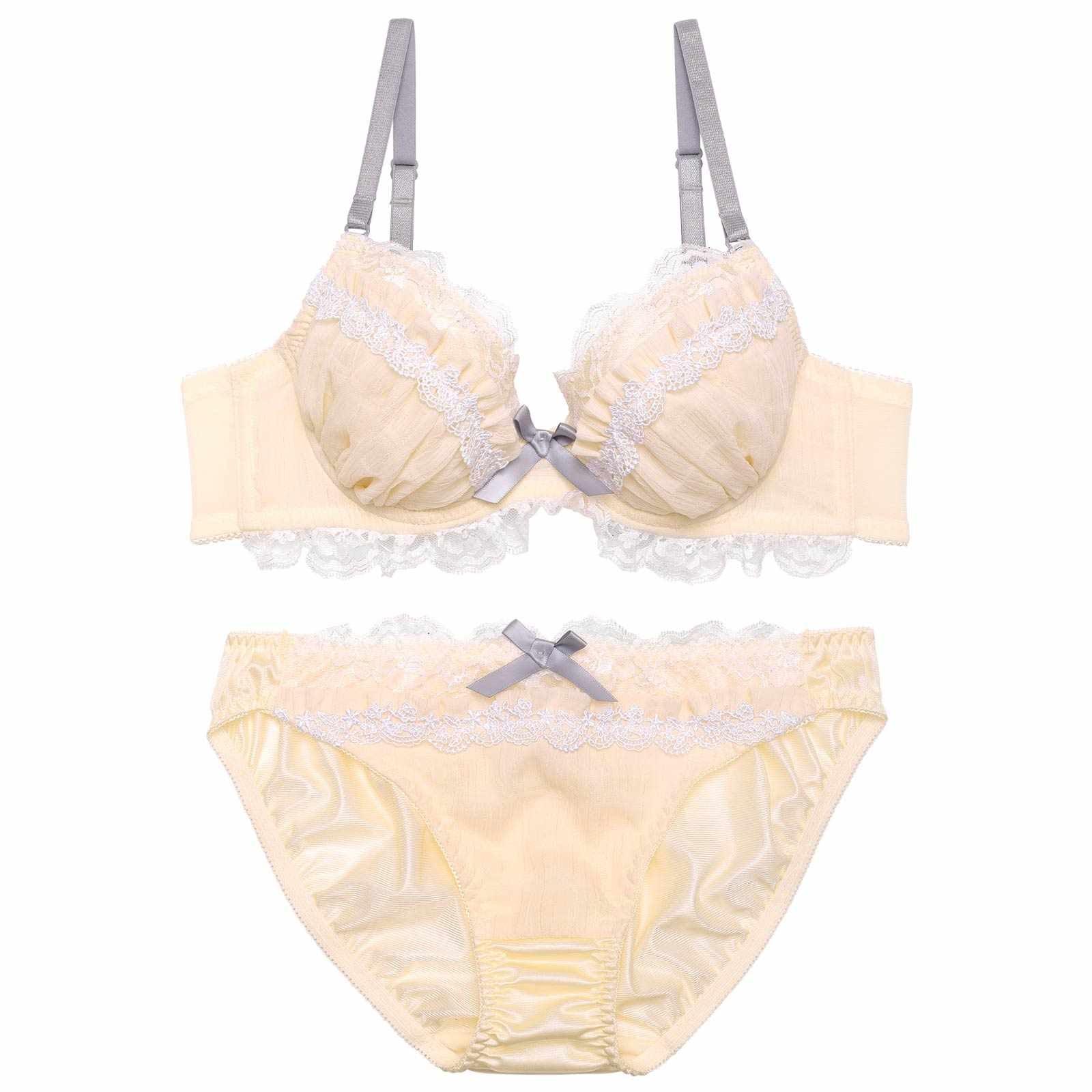 ドレッシーラメシフォンブラジャー&フルバックショーツ - 【公式】247Lingerie