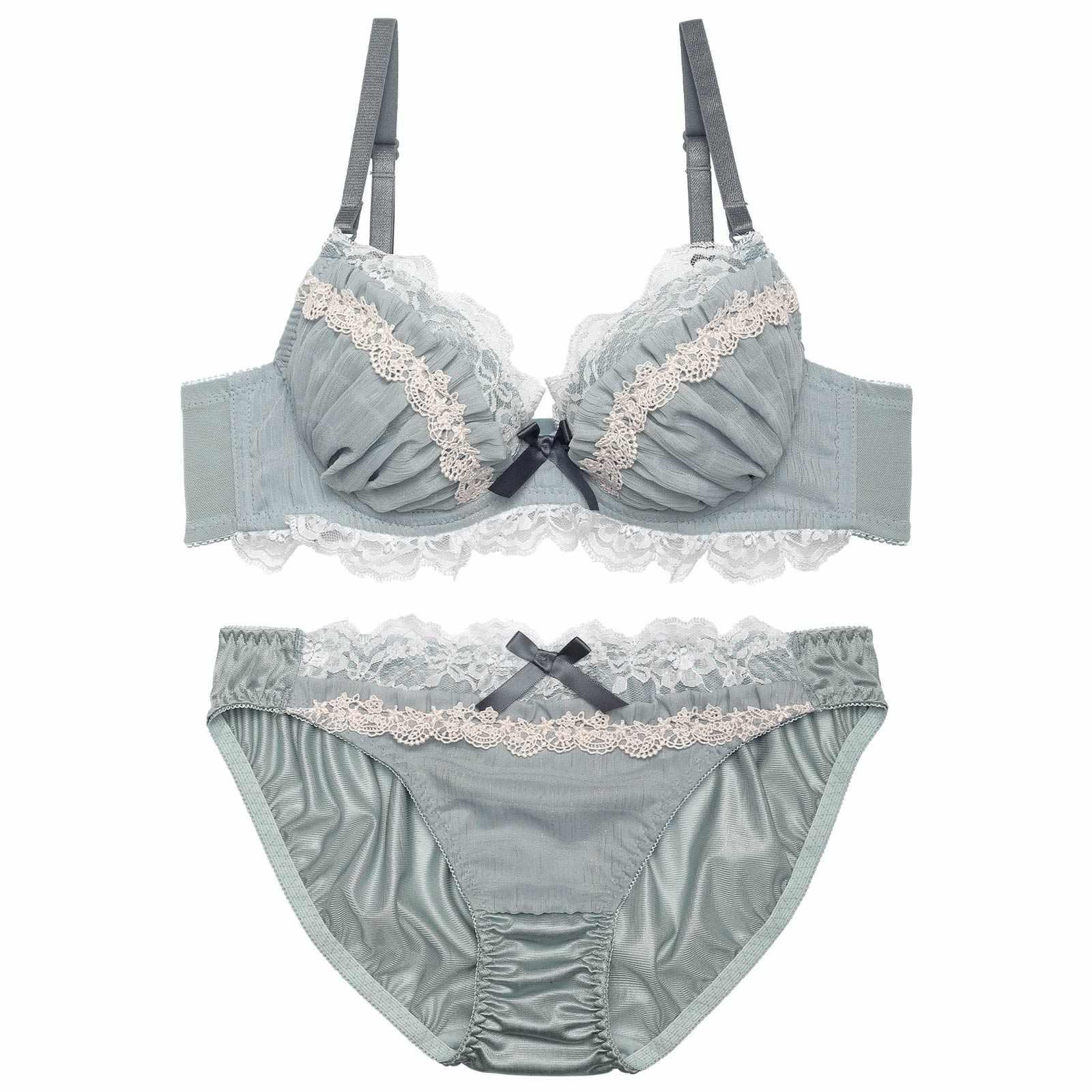 ドレッシーラメシフォンブラジャー&フルバックショーツ - 【公式】247Lingerie