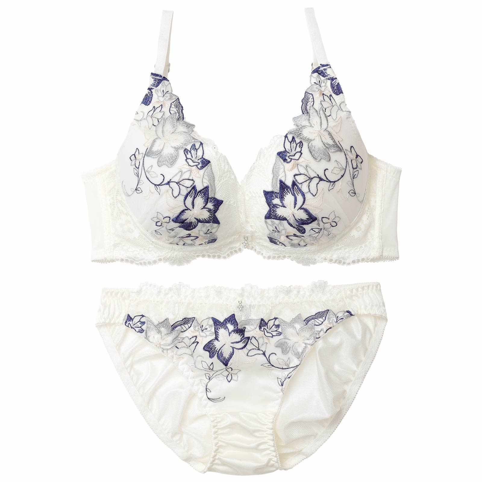 カシュクールアーチフルール育乳脇高ブラジャー&フルバックショーツ