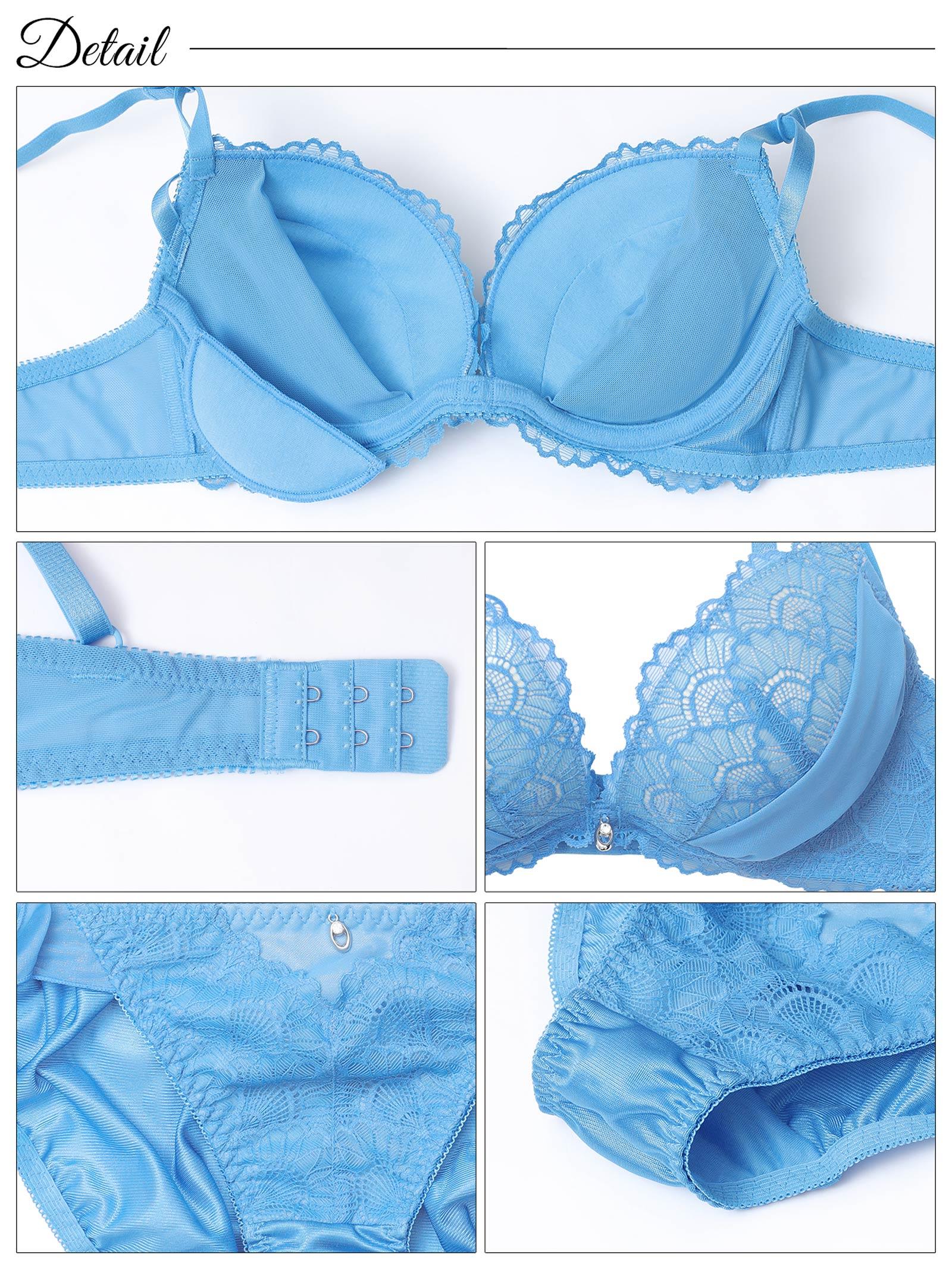 グラマラスヌーディリボンチュールブラジャー&サイド紐フルバックショーツ - 【公式】247Lingerie