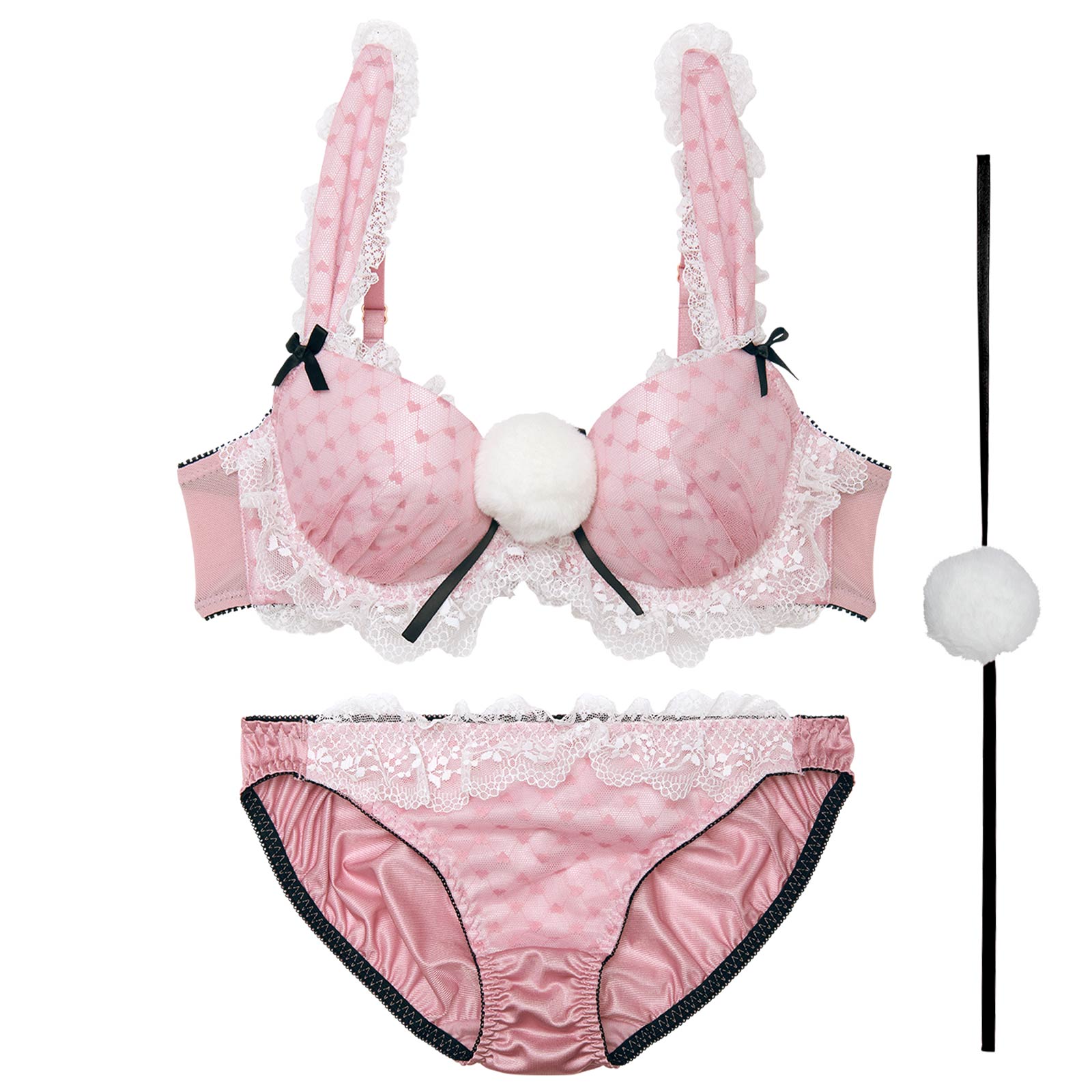 ラブリーフリルバニーブラジャー&フルバックショーツ