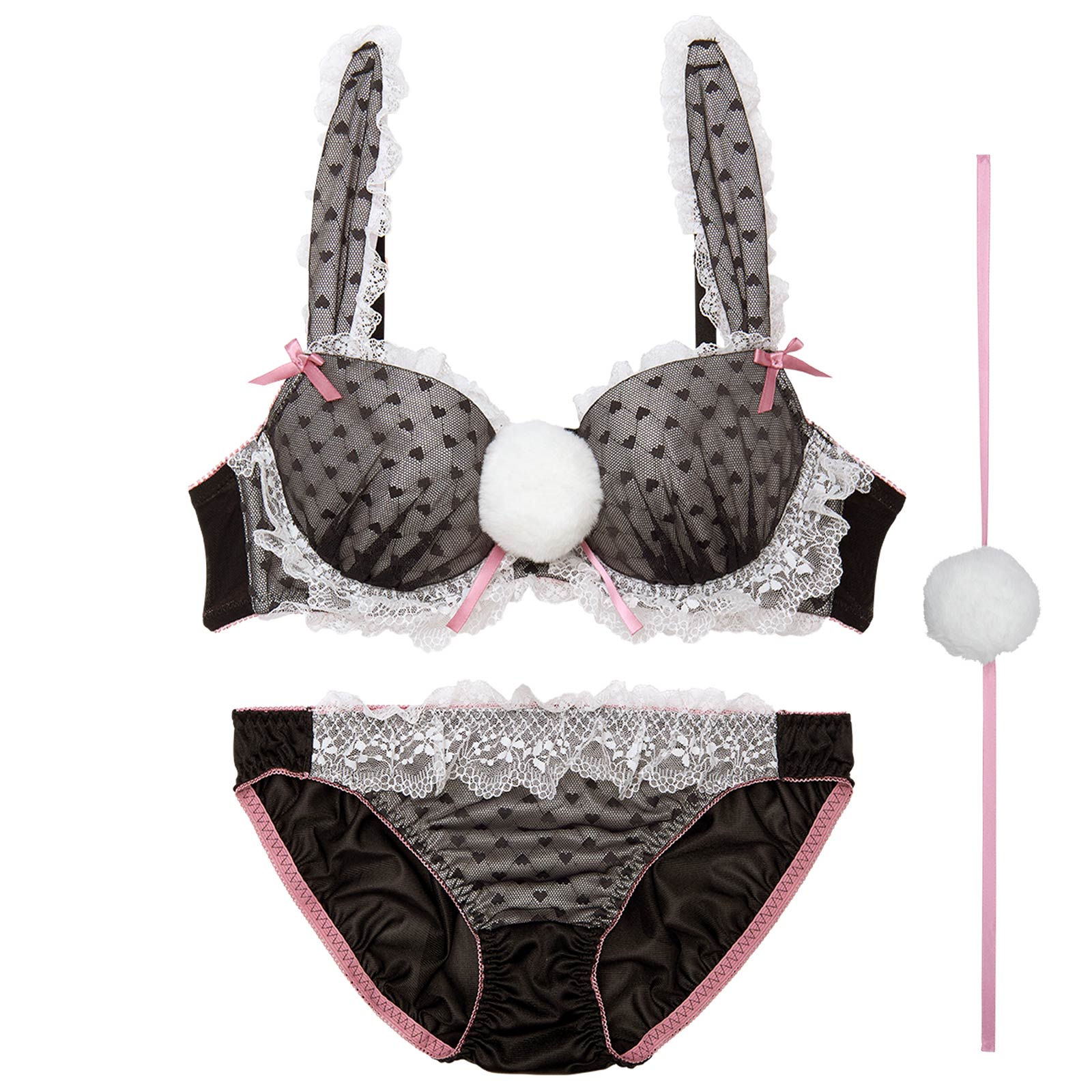 ラブリーフリルバニーブラジャー&フルバックショーツ