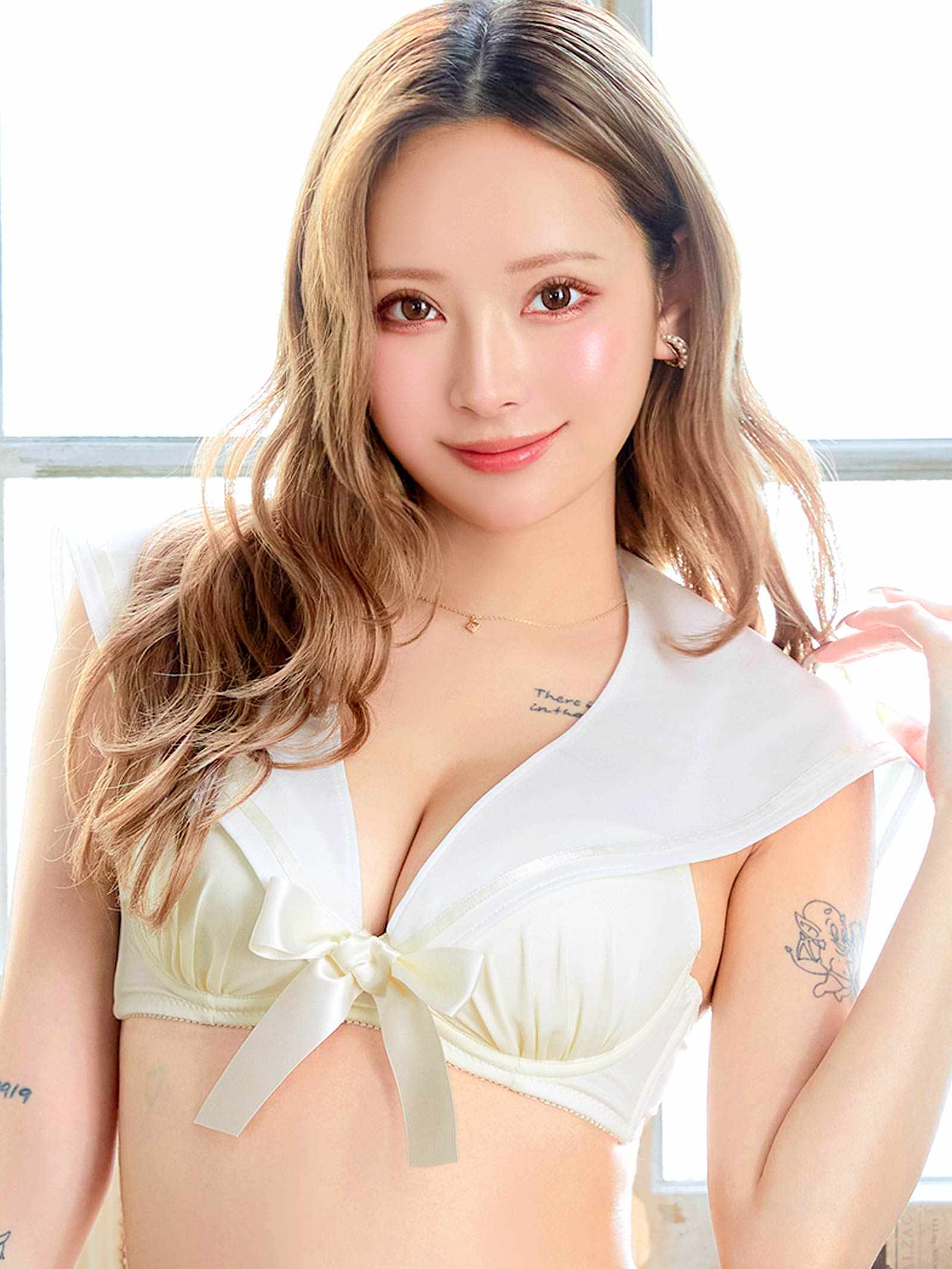 4/28新作!【ノンワイヤー】パステルセーラーカラーブラジャー&フルバックショーツ